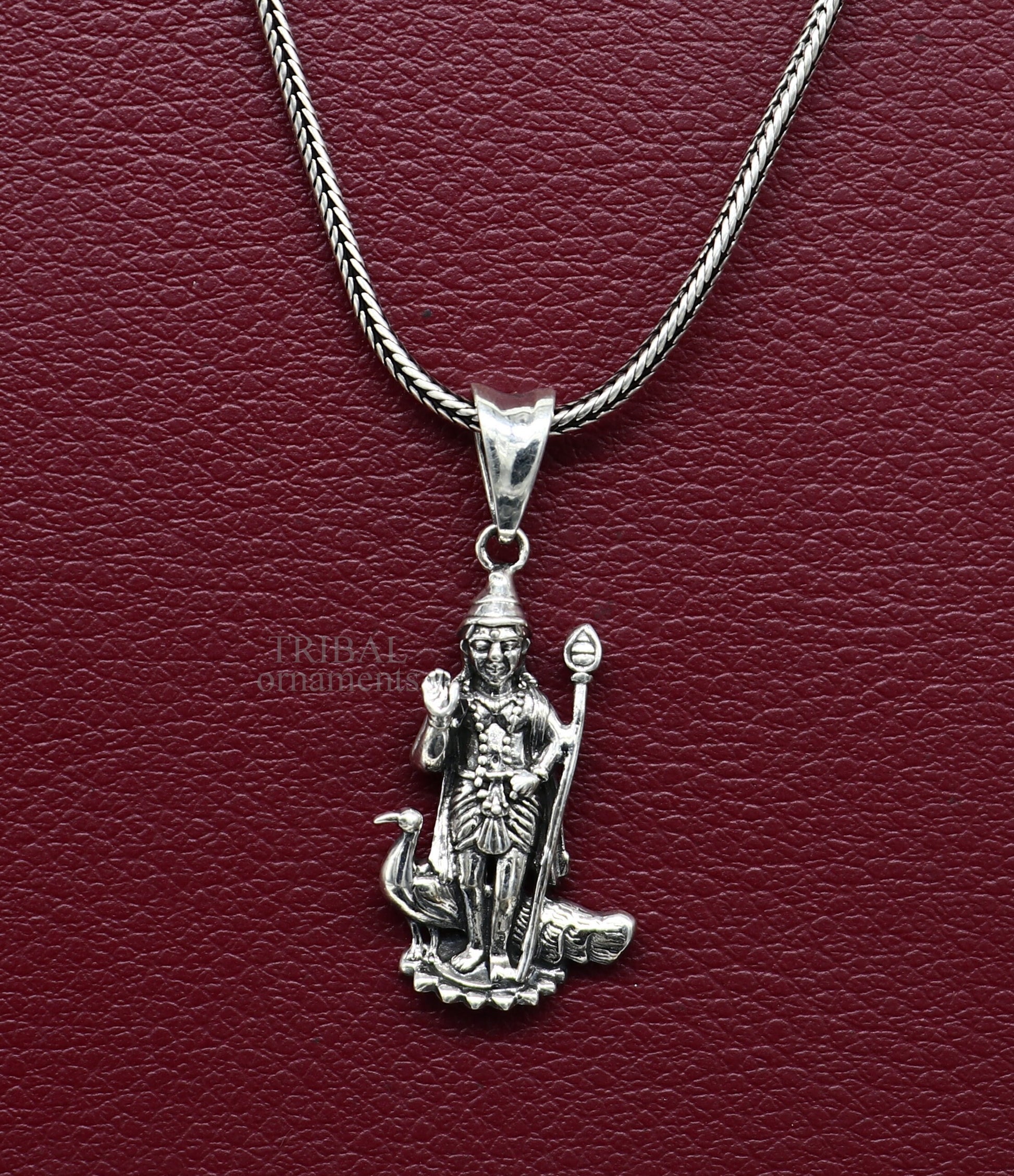 925 sterling silver Divine lord murugan KARTIKEYA pendant, excellent vintage designer silver handmade elegant pendant jewelry ssp1614 - TRIBAL ORNAMENTS