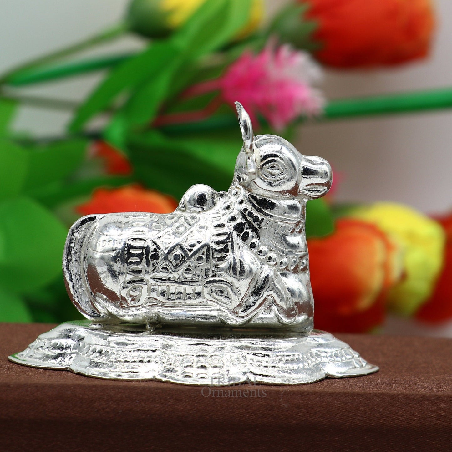 Lord Shiva Vahan Nandi Maharaj sterling silver handmade small article for puja, best gift for lord Shiva, divine statue su712 - TRIBAL ORNAMENTS