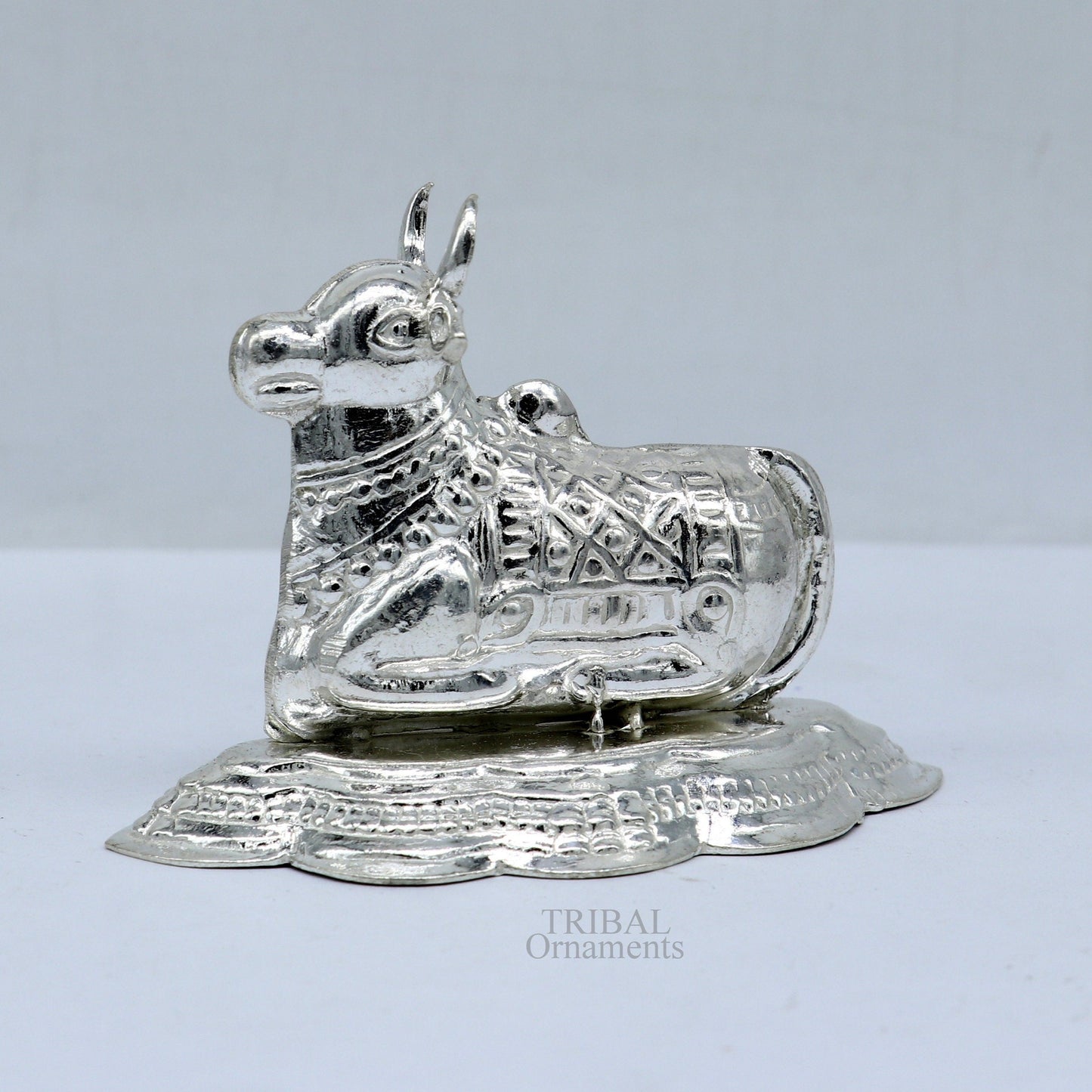 Lord Shiva Vahan Nandi Maharaj sterling silver handmade small article for puja, best gift for lord Shiva, divine statue su712 - TRIBAL ORNAMENTS