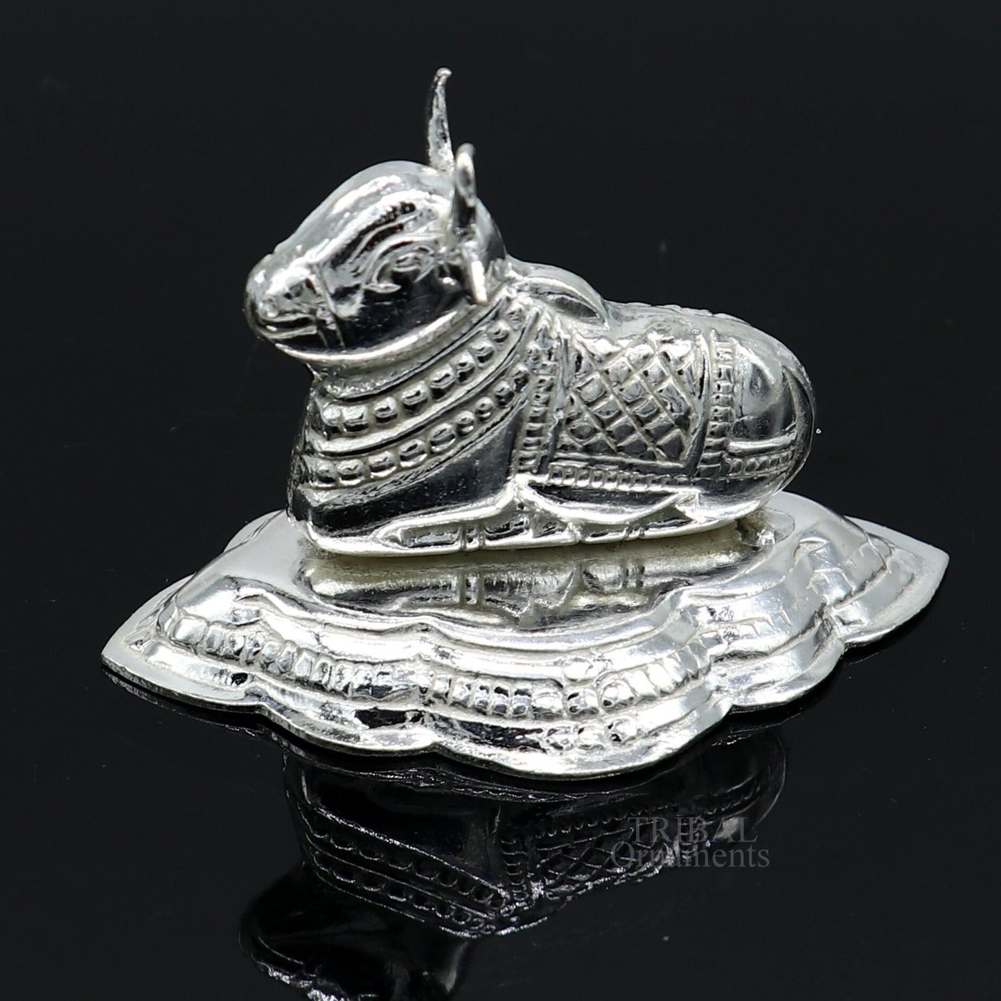 Lord Shiva Vahan Nandi Maharaj sterling silver handmade small article for puja, best gift for lord Shiva, divine statue su713 - TRIBAL ORNAMENTS