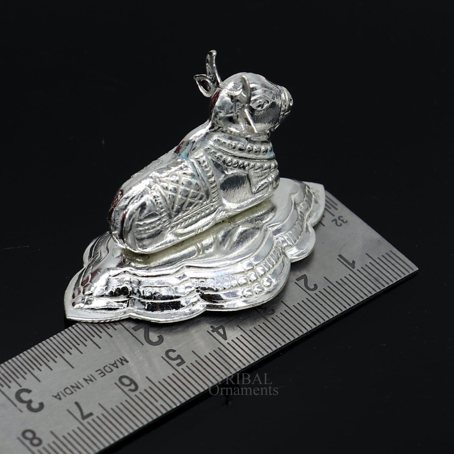 Lord Shiva Vahan Nandi Maharaj sterling silver handmade small article for puja, best gift for lord Shiva, divine statue su713 - TRIBAL ORNAMENTS