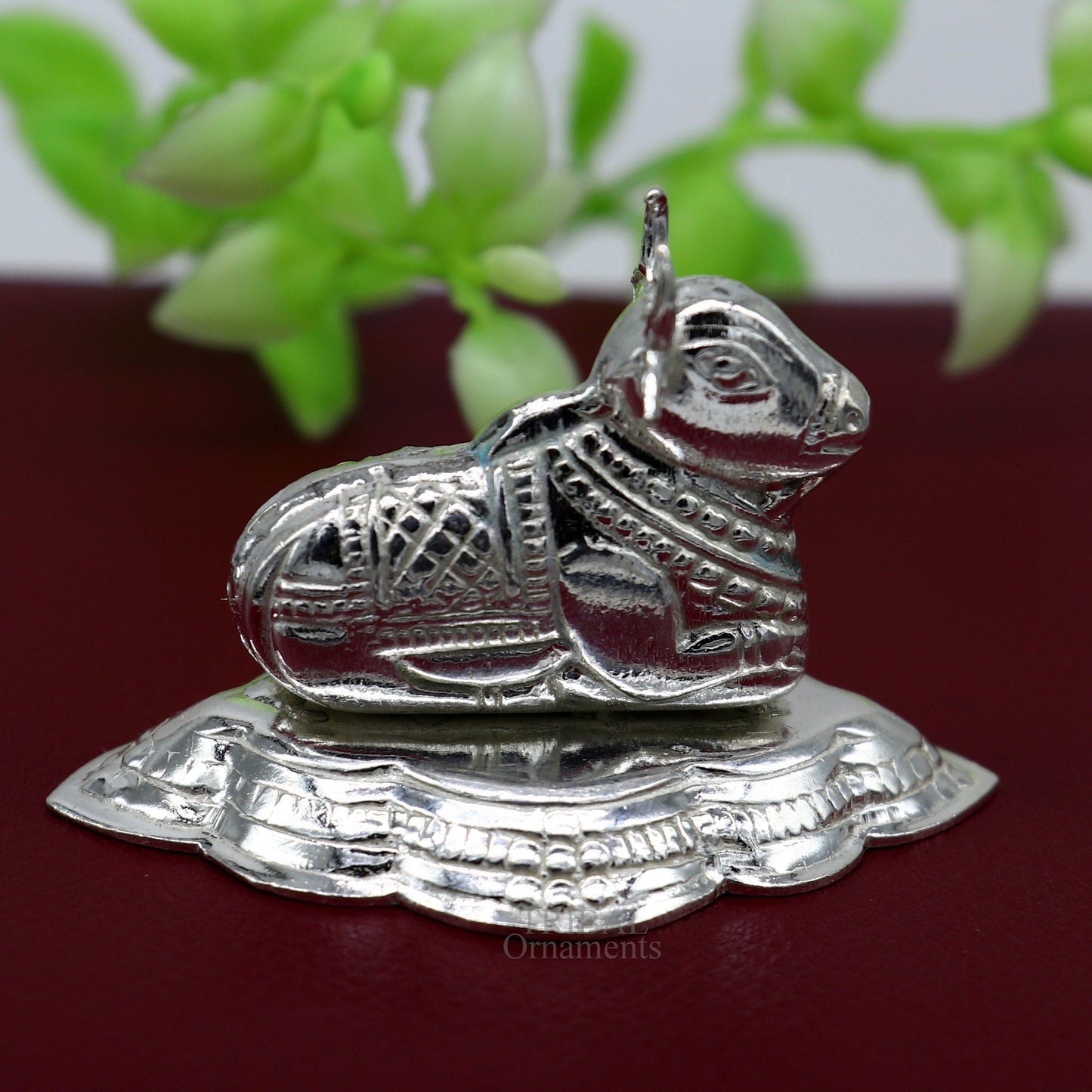 Lord Shiva Vahan Nandi Maharaj sterling silver handmade small article for puja, best gift for lord Shiva, divine statue su713 - TRIBAL ORNAMENTS