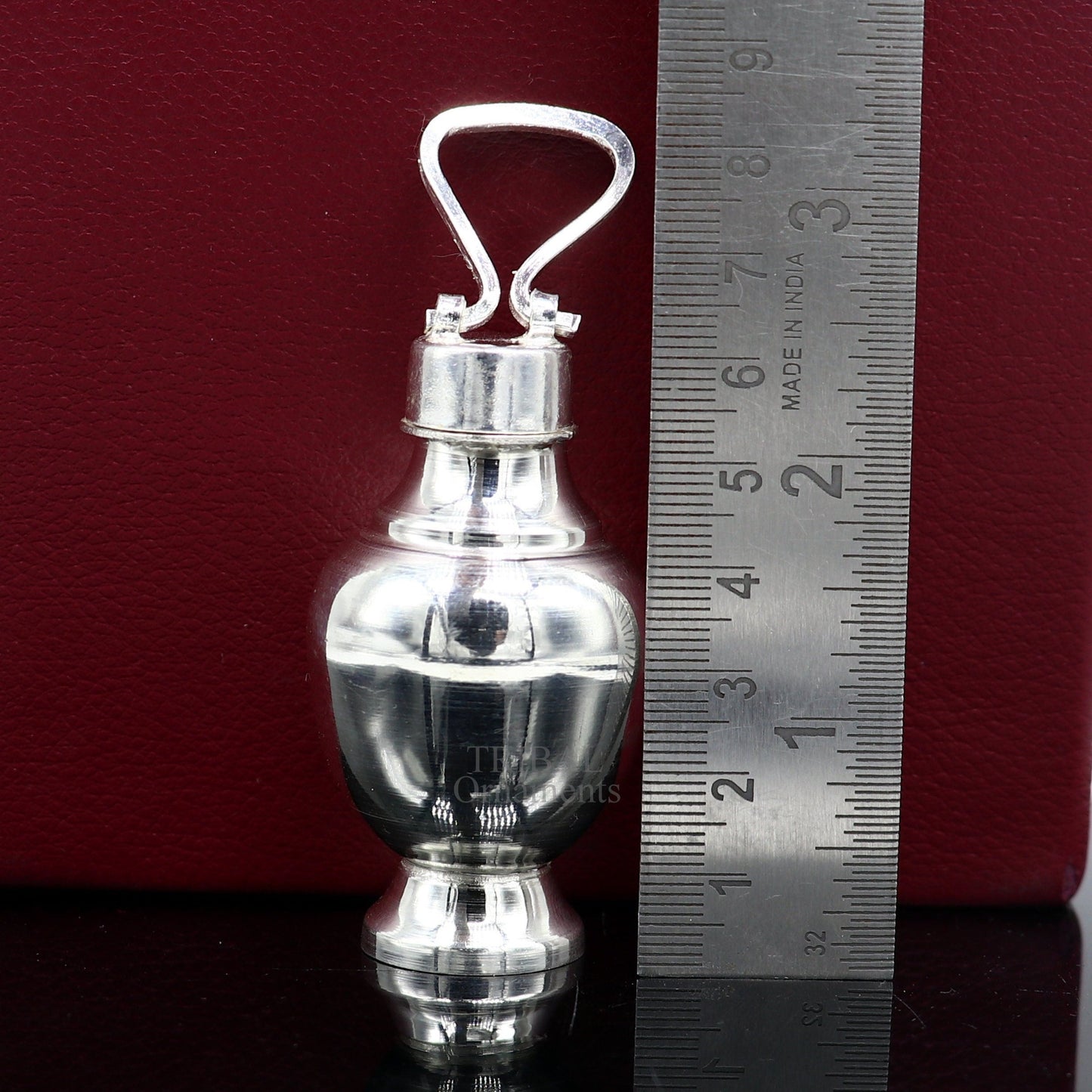 925 sterling silver handmade plain design holy divine Gangjali, Silver Gangajal pot, best silver water pot kalash puja utensils su715 - TRIBAL ORNAMENTS