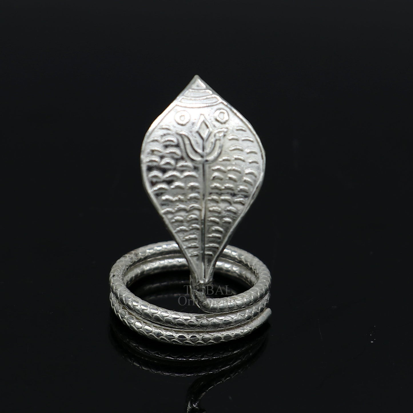 Divine Shiva Snake sterling silver handmade style mini snake or shiva snake for puja or worshipping, solid Diwali puja article su719 - TRIBAL ORNAMENTS