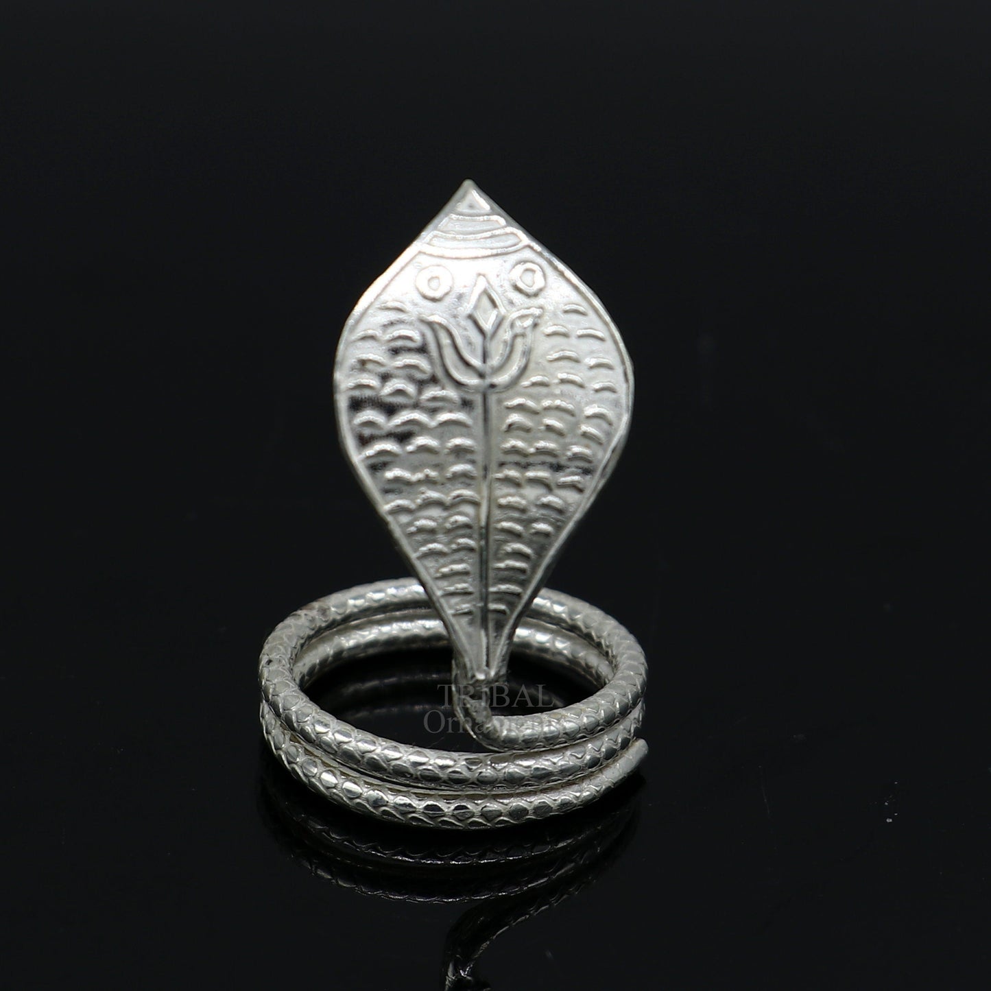 Divine Shiva Snake sterling silver handmade style mini snake or shiva snake for puja or worshipping, solid Diwali puja article su718 - TRIBAL ORNAMENTS