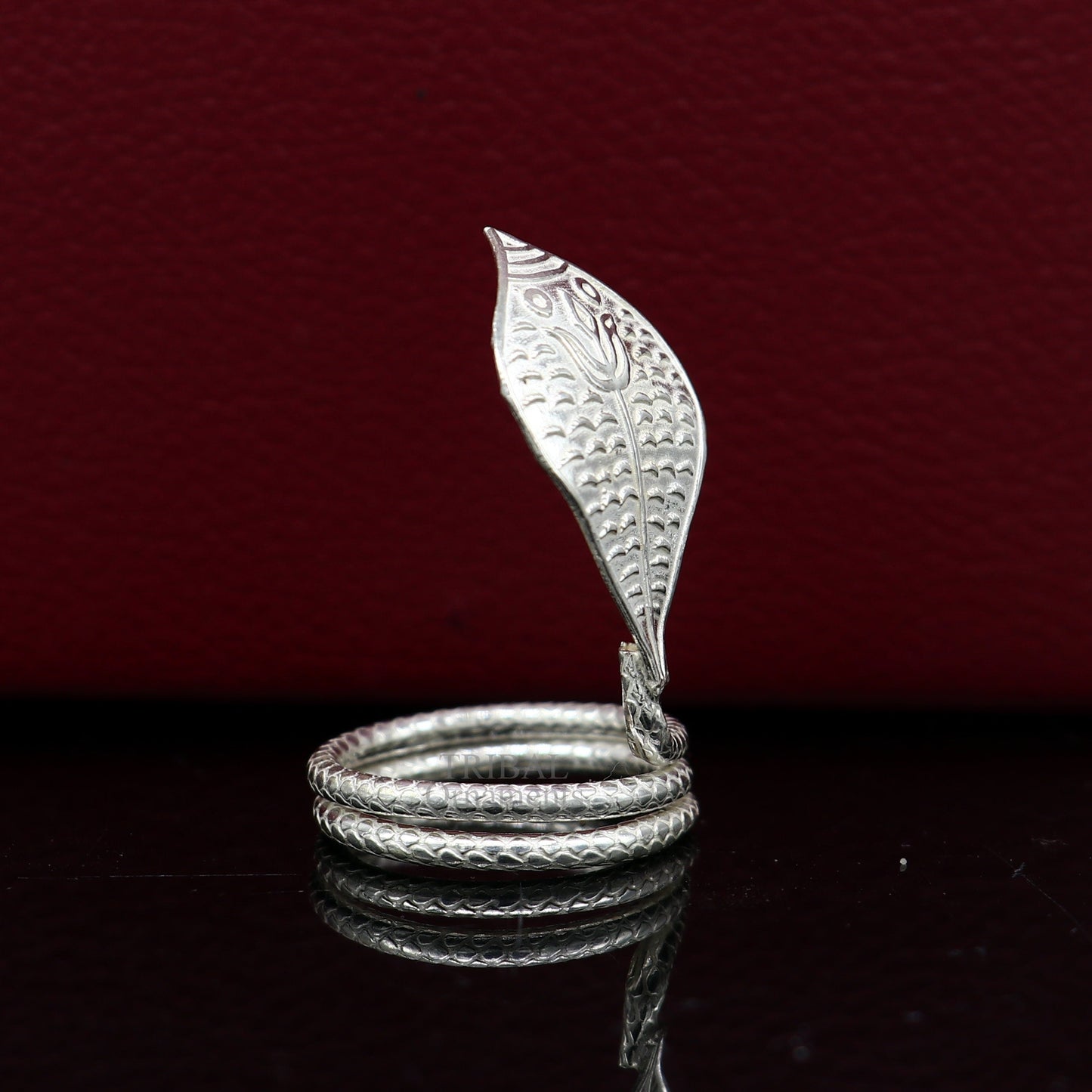 Divine Shiva Snake sterling silver handmade style mini snake or shiva snake for puja or worshipping, solid Diwali puja article su719 - TRIBAL ORNAMENTS