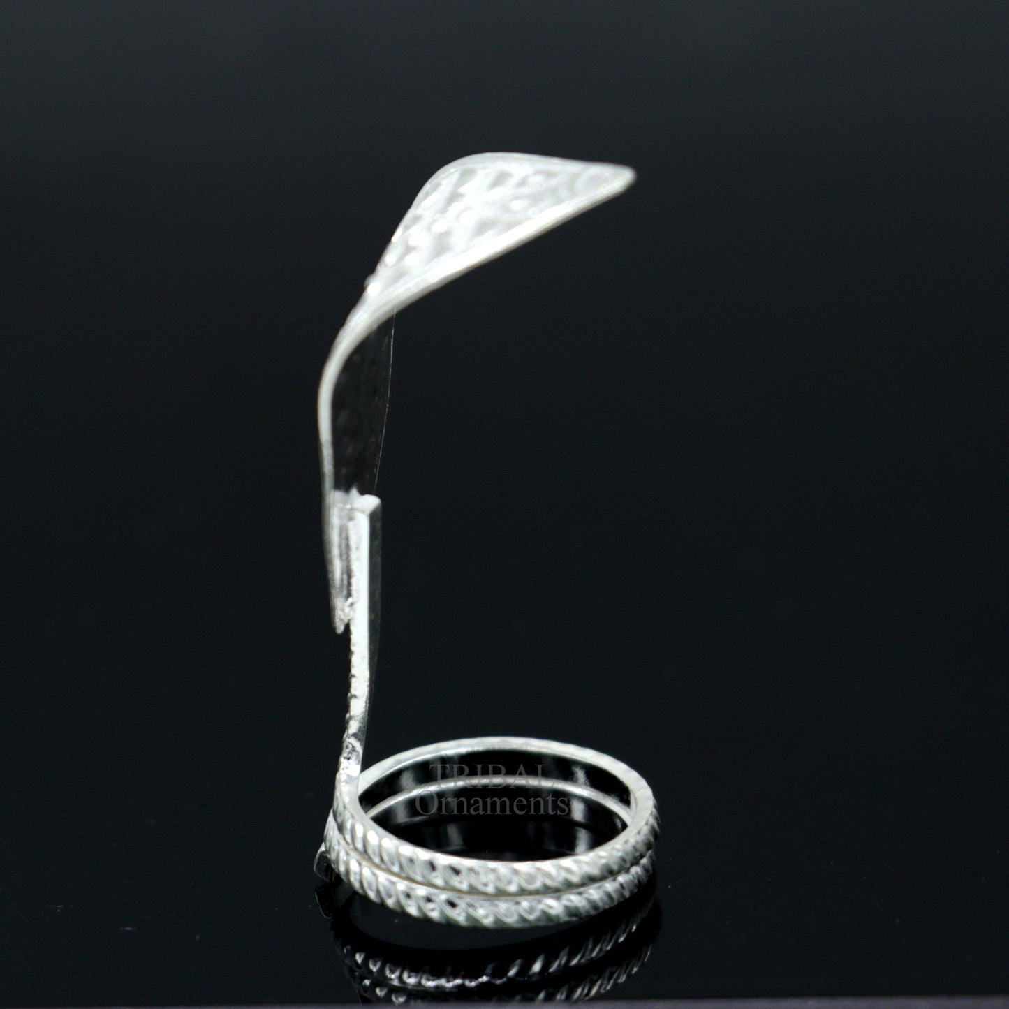 Divine Shiva Snake 925 sterling silver handmade style mini snake or shiva snake for puja or worshipping, solid Diwali puja article su722 - TRIBAL ORNAMENTS