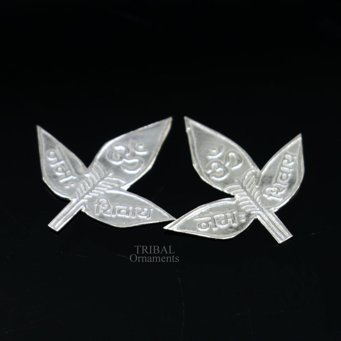 2 cm Lord Shiva bel Patra Solid silver handmade solid belva patra, shiva worshipping/ puja article, bel tree leaves for puja su723 - TRIBAL ORNAMENTS