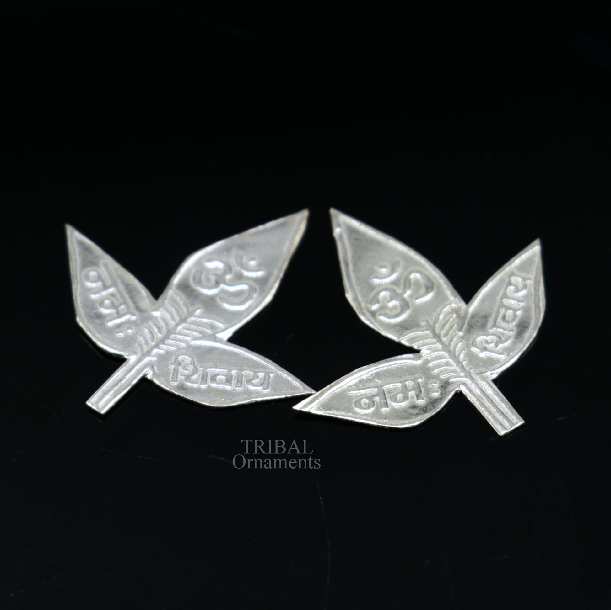 2 cm Lord Shiva bel Patra Solid silver handmade solid belva patra, shiva worshipping/ puja article, bel tree leaves for puja su723 - TRIBAL ORNAMENTS