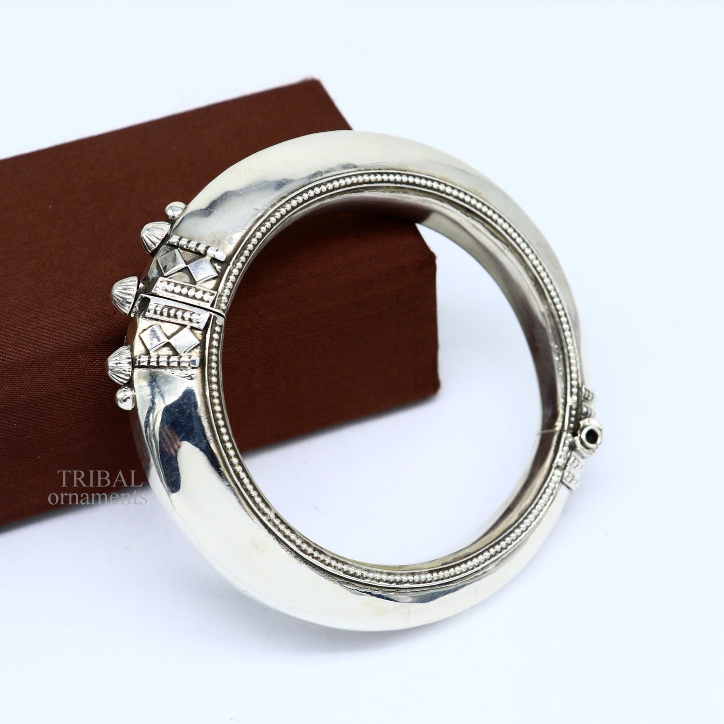 925 sterling silver vintage plain design handmade open face adjustable bangle bracelet kada cuff bracelet for unisex ethnic jewelry Rnsk478 - TRIBAL ORNAMENTS