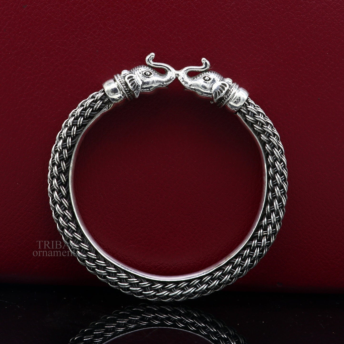 Vintage antique design handcrafted Vintage work 925 sterling silver elephant face bangle bracelet tribal jewelry best gifting Rnssk774 - TRIBAL ORNAMENTS