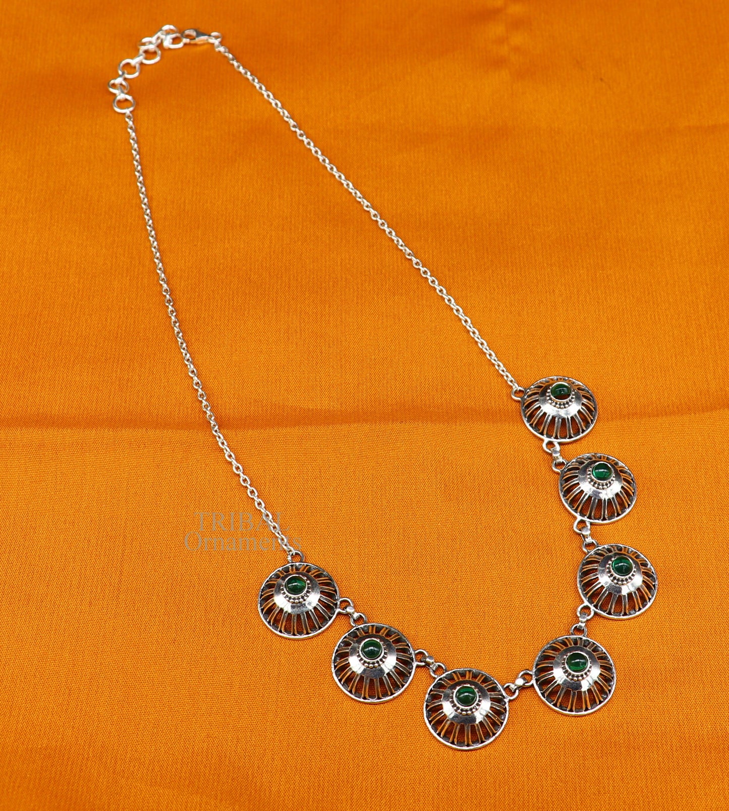 925 sterling silver handmade Rajasthani traditional stylish fit neck luxury necklace choker, best belly dance Guttapusalu necklace set335 - TRIBAL ORNAMENTS