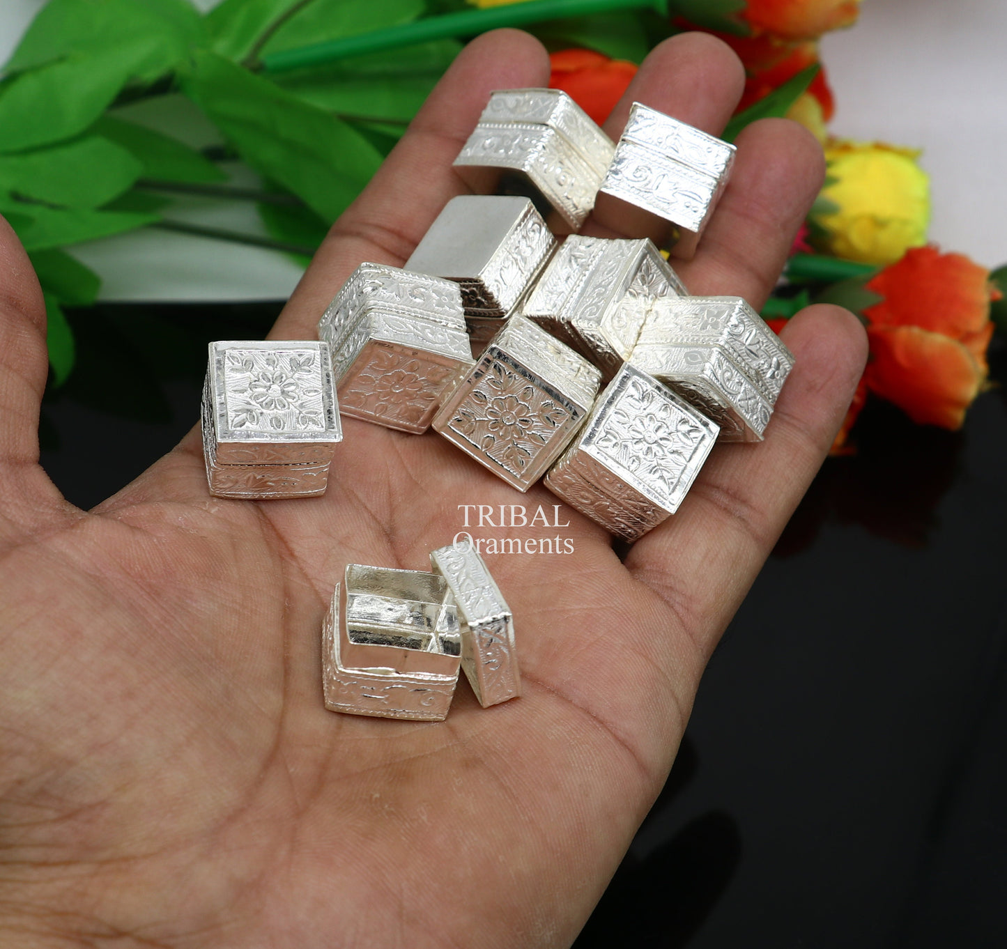 Lot boxes 925 sterling silver trinket box, kajal box/casket box bridal square shape box collection, eyeliner box wedding gifting stb349 - TRIBAL ORNAMENTS