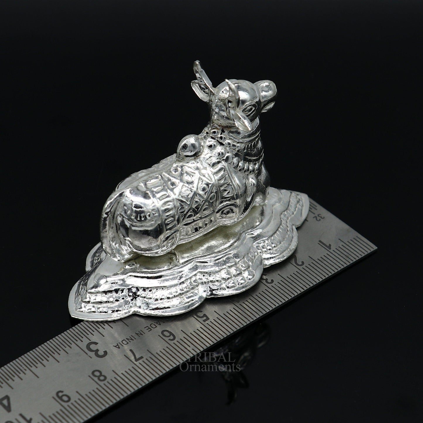 Lord Shiva Vahan Nandi Maharaj sterling silver handmade small article for puja, best gift for lord Shiva, divine statue su712 - TRIBAL ORNAMENTS