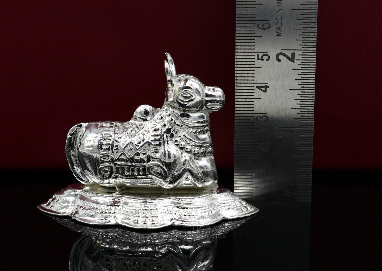Lord Shiva Vahan Nandi Maharaj sterling silver handmade small article for puja, best gift for lord Shiva, divine statue su712 - TRIBAL ORNAMENTS