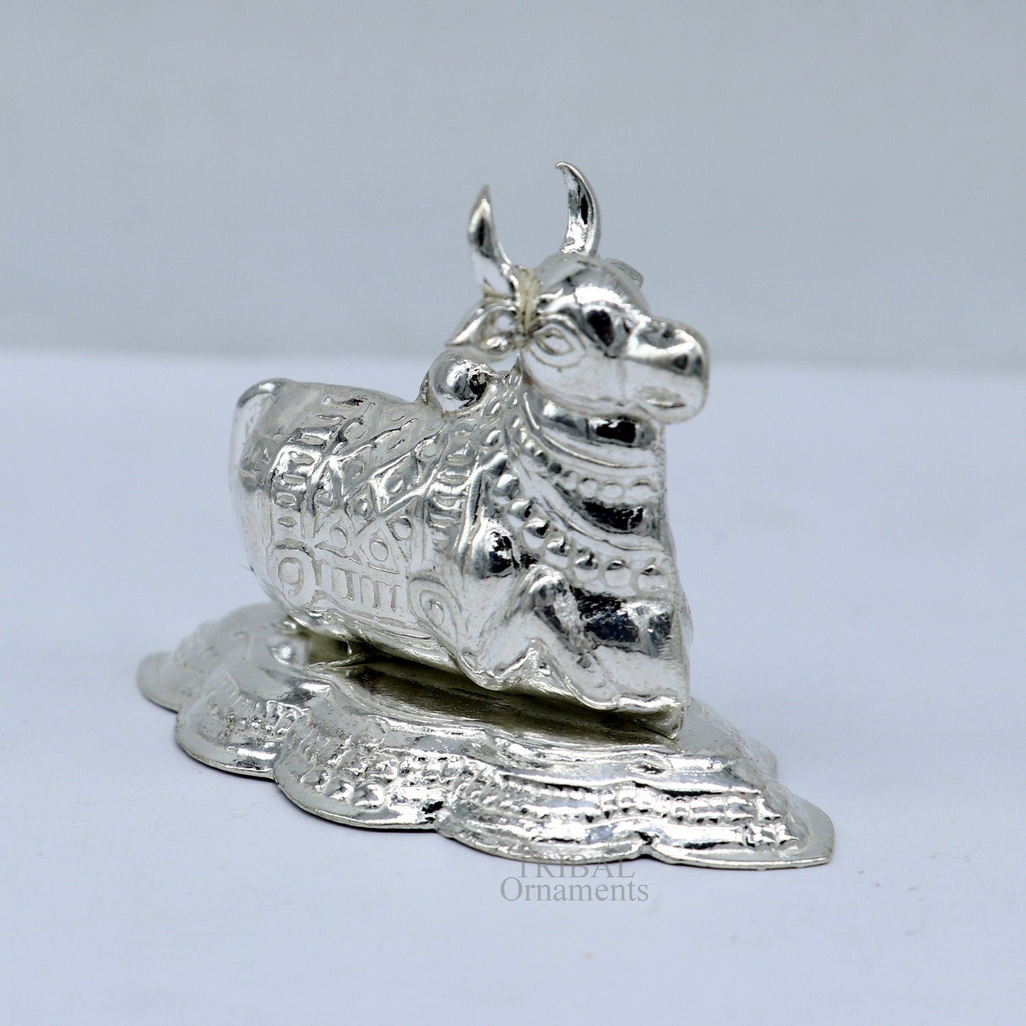 Lord Shiva Vahan Nandi Maharaj sterling silver handmade small article for puja, best gift for lord Shiva, divine statue su712 - TRIBAL ORNAMENTS