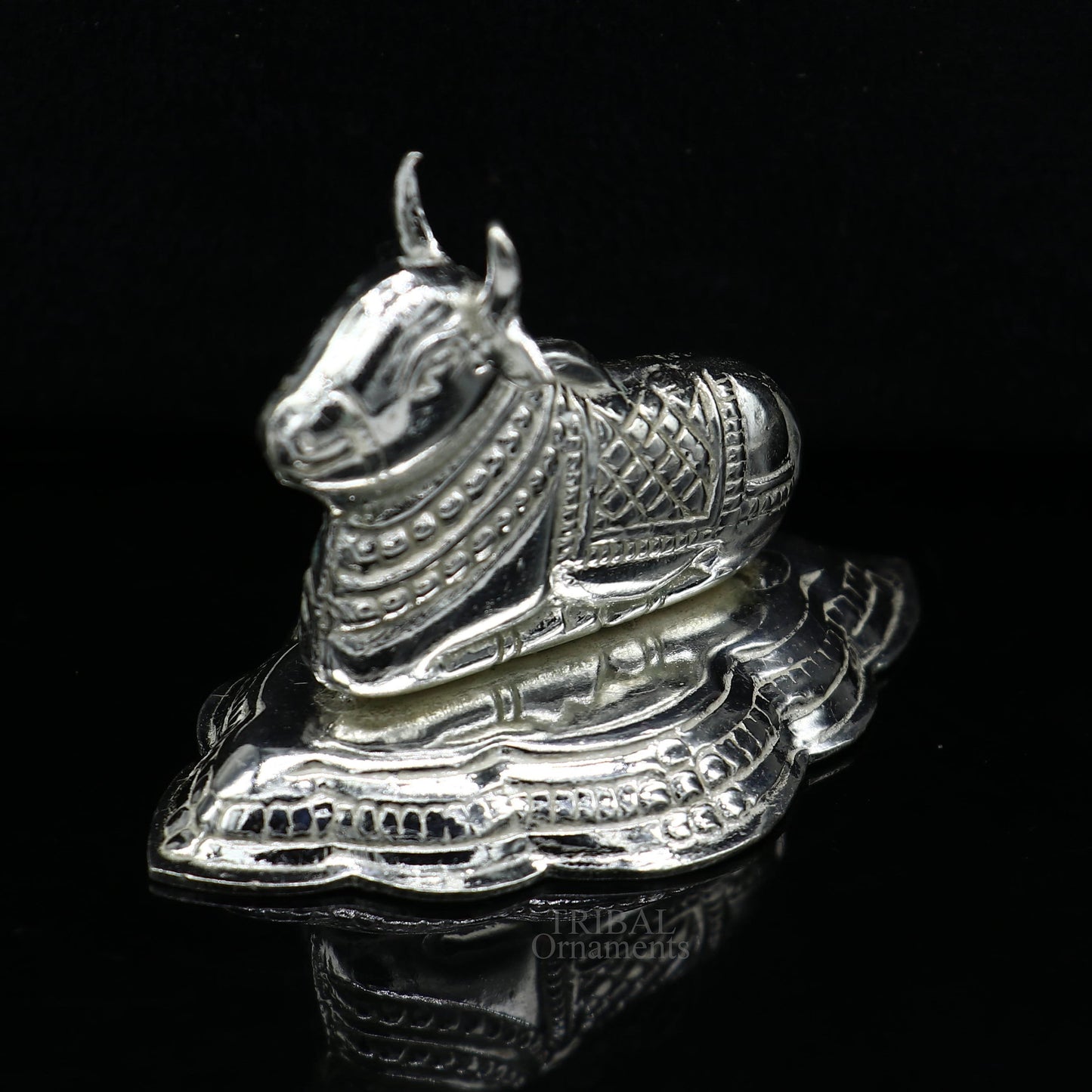 Lord Shiva Vahan Nandi Maharaj sterling silver handmade small article for puja, best gift for lord Shiva, divine statue su713 - TRIBAL ORNAMENTS