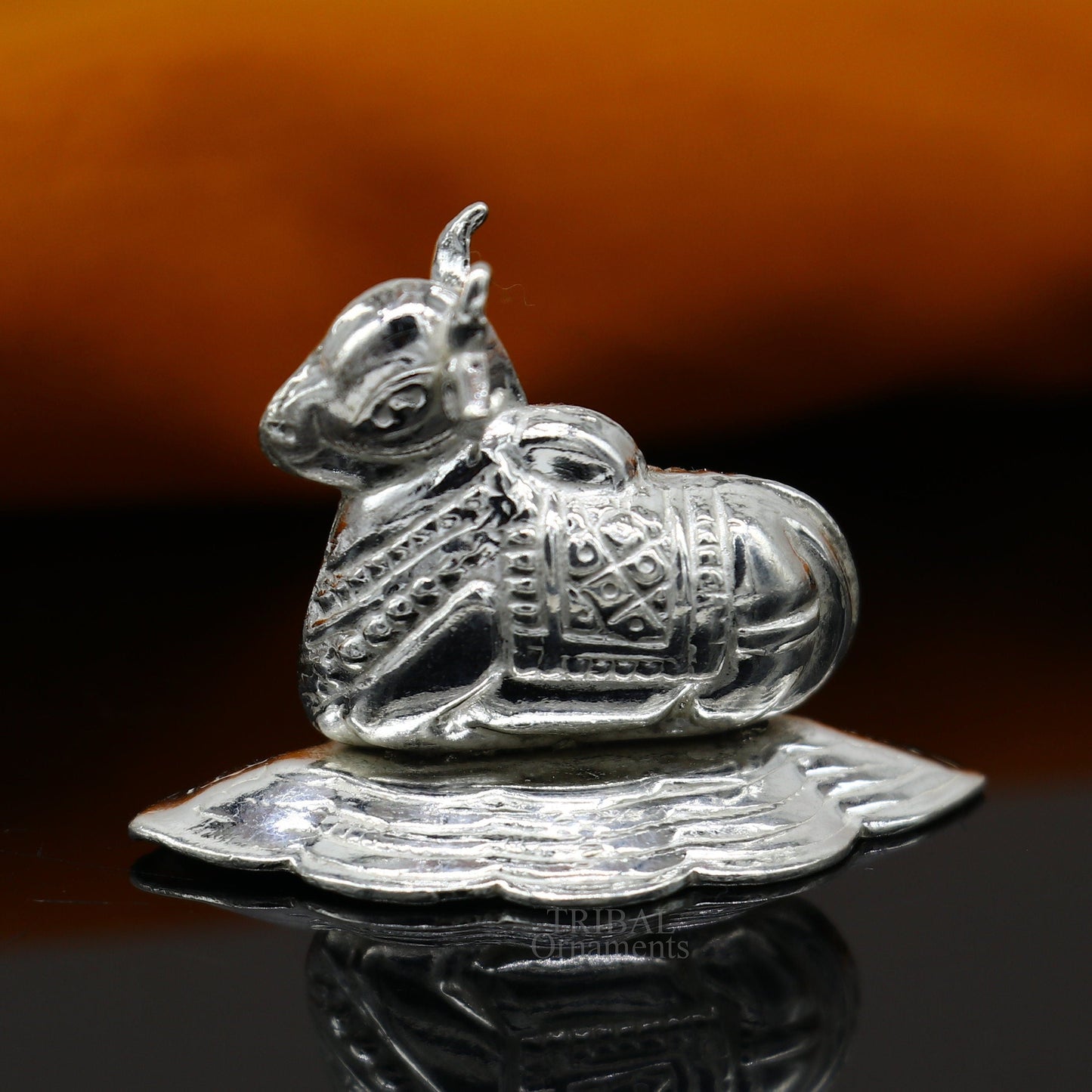 Divine Lord Shiva Vahan Nandi Maharaj sterling silver handmade small article for puja, best gift for lord Shiva, divine statue su714 - TRIBAL ORNAMENTS