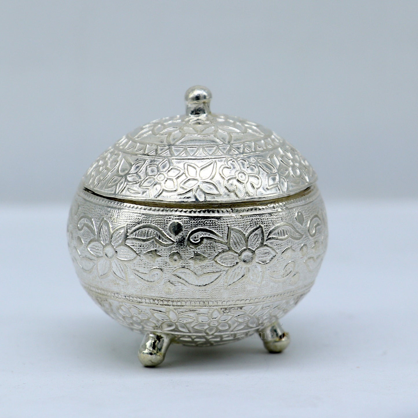 925 Sterling silver handmade fabulous trinket box, solid kumkum box, casket box, sindoor box, enamel work birds gifting box stb350 - TRIBAL ORNAMENTS