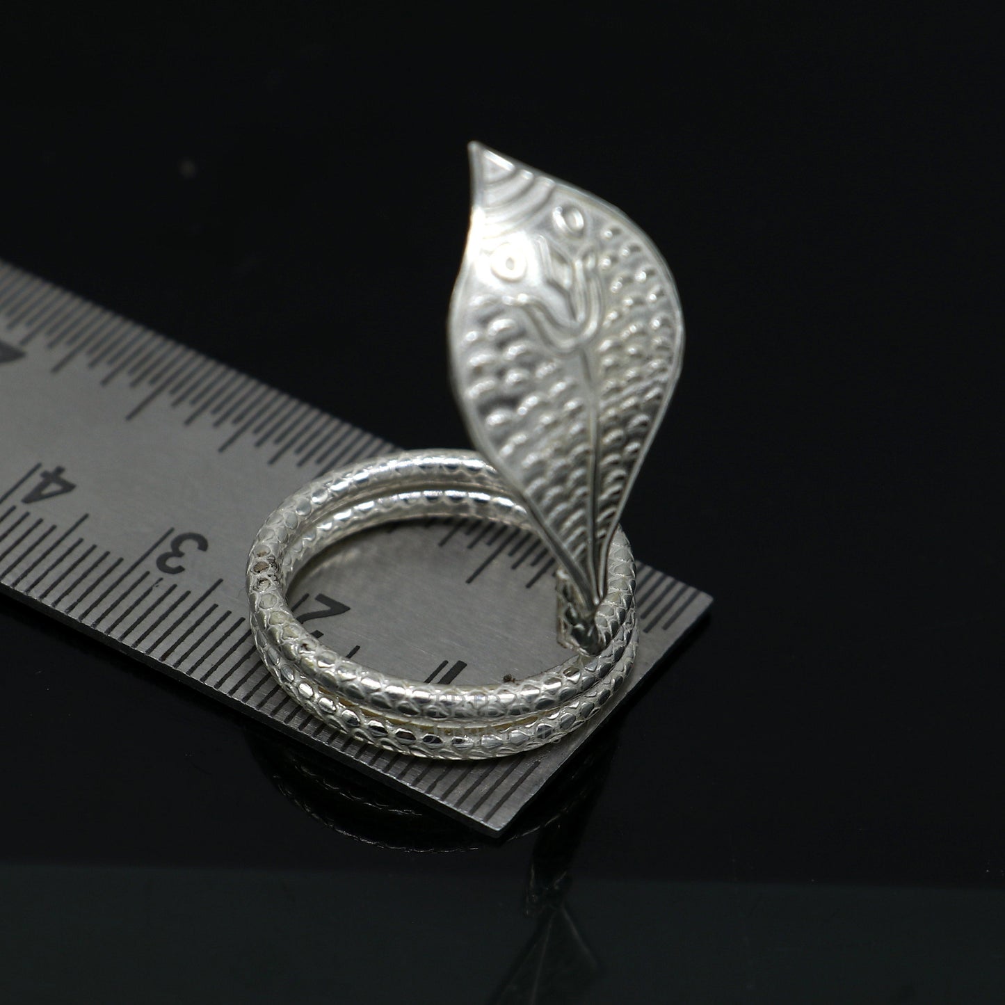 Divine Shiva Snake sterling silver handmade style mini snake or shiva snake for puja or worshipping, solid Diwali puja article su718 - TRIBAL ORNAMENTS