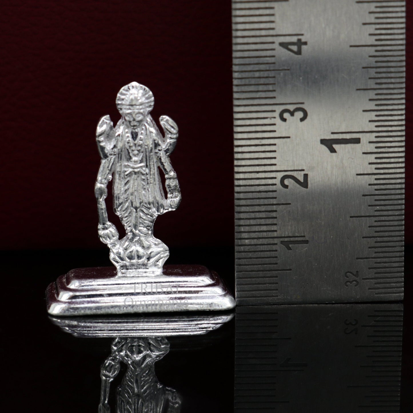 Divine sterling silver handmade Lord Vishnu Standing statue or Narayana figurine Murti , amazing Stunning puja worshipping figurine art492 - TRIBAL ORNAMENTS