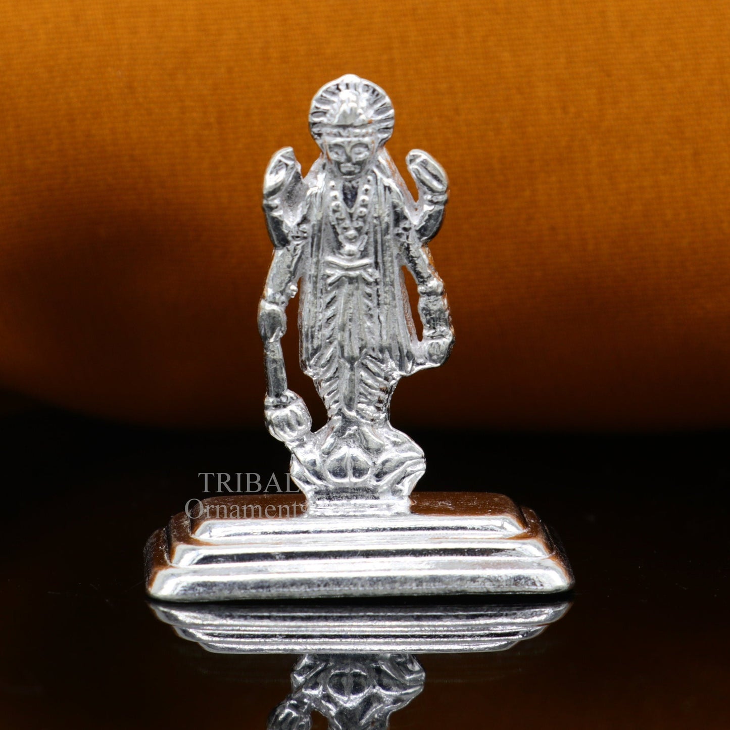 Divine sterling silver handmade Lord Vishnu Standing statue or Narayana figurine Murti , amazing Stunning puja worshipping figurine art492 - TRIBAL ORNAMENTS