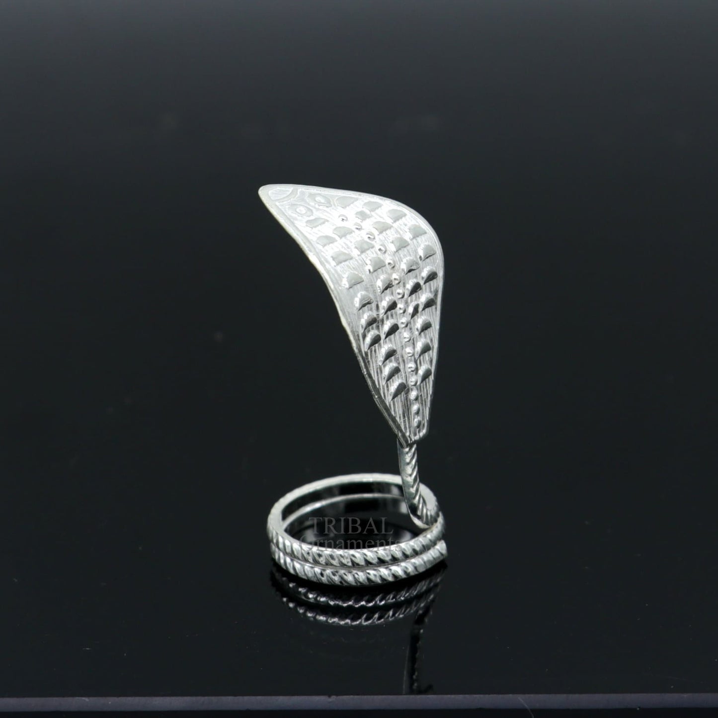 Divine Shiva Snake 925 sterling silver handmade style mini snake or shiva snake for puja or worshipping, solid Diwali puja article su722 - TRIBAL ORNAMENTS