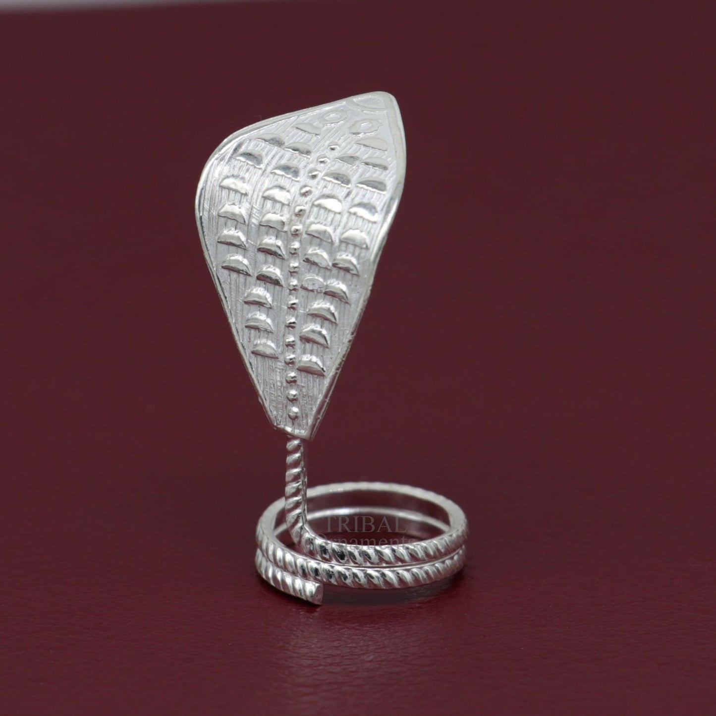 Divine Shiva Snake 925 sterling silver handmade style mini snake or shiva snake for puja or worshipping, solid Diwali puja article su722 - TRIBAL ORNAMENTS