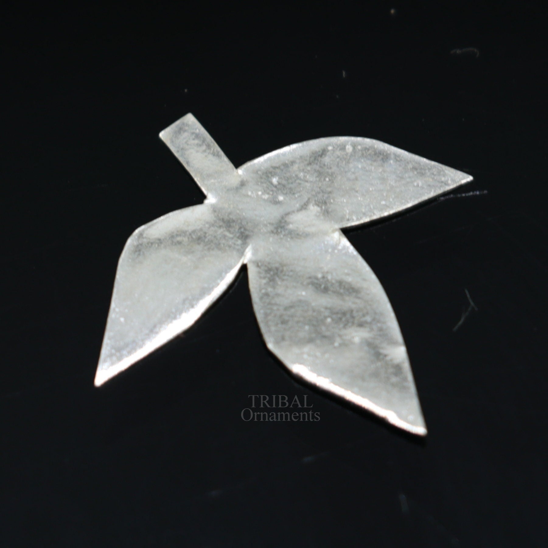 2 cm Lord Shiva bel Patra Solid silver handmade solid belva patra, shiva worshipping/ puja article, bel tree leaves for puja su723 - TRIBAL ORNAMENTS