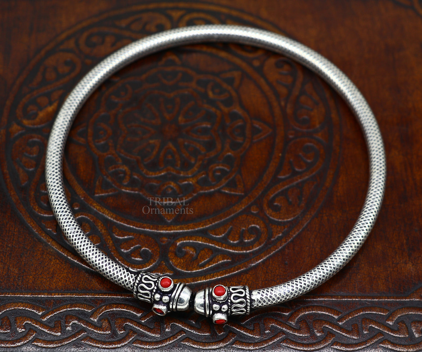 925 sterling silver handmade vintage design stunning foot bracelet ankle kada excellent coral stone belly dance ethnic jewelry Rnsfk44 - TRIBAL ORNAMENTS