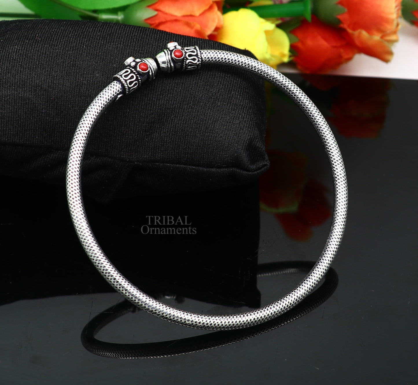 925 sterling silver handmade vintage design stunning foot bracelet ankle kada excellent coral stone belly dance ethnic jewelry Rnsfk44 - TRIBAL ORNAMENTS
