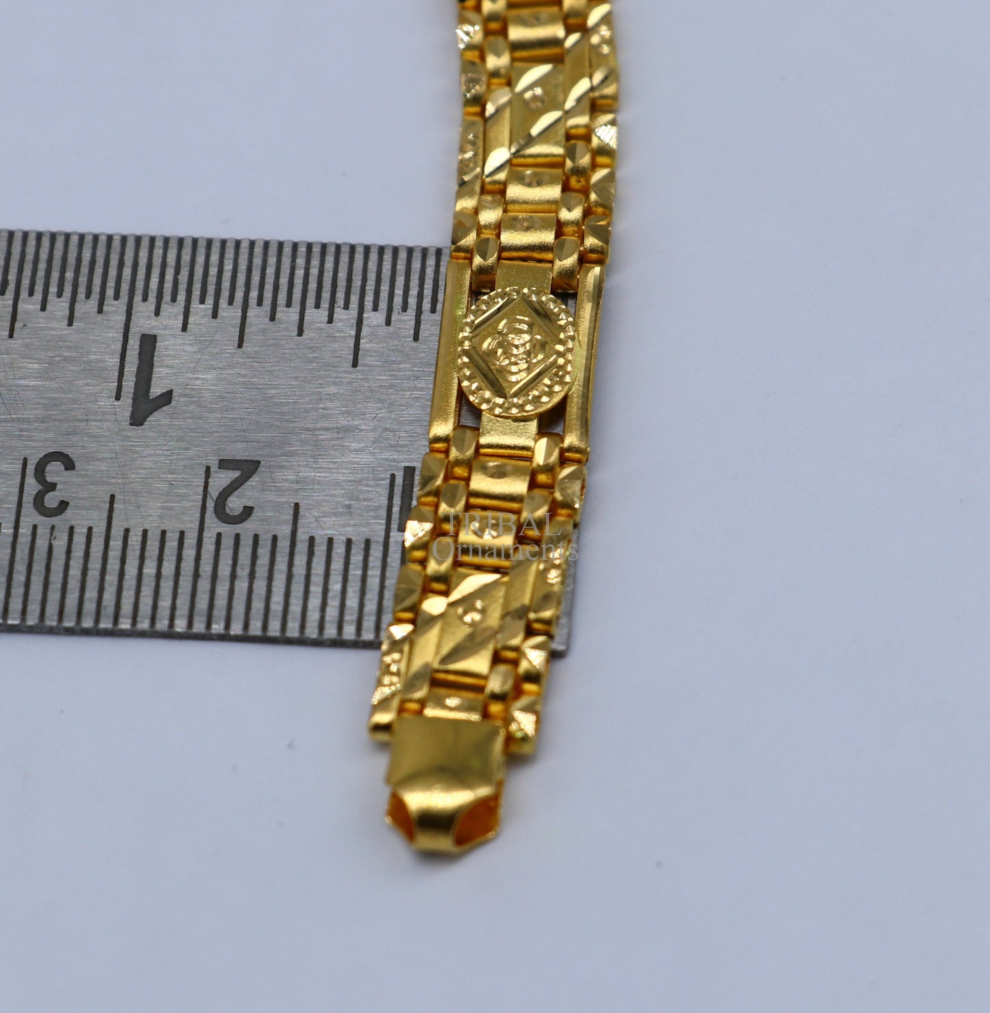 Amazing 22kt yellow gold handcrafted gorgeous design diamond cut designer flexible bracelet unique new stylish unisex bracelet jewelry gbr33 - TRIBAL ORNAMENTS