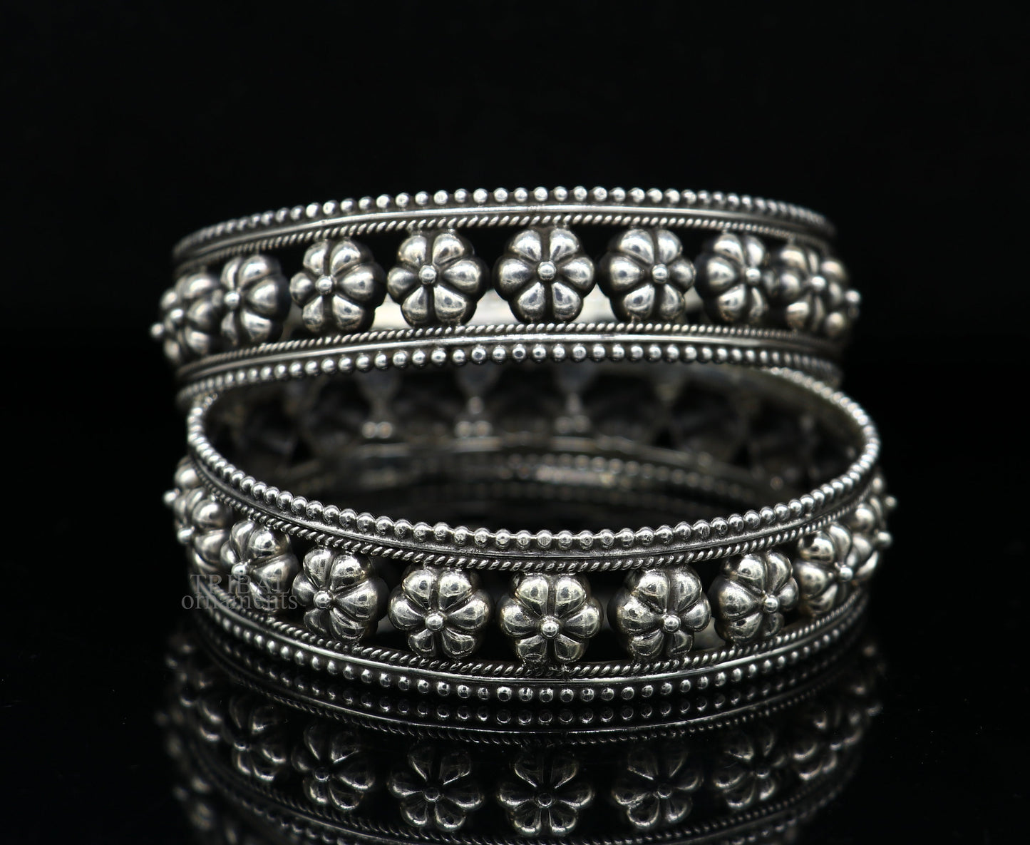 925 sterling silver handmade Gorgeous Vintage floral design bangle bracelet tribal ethnic jewelry best bride gifting jewelry nba333 - TRIBAL ORNAMENTS