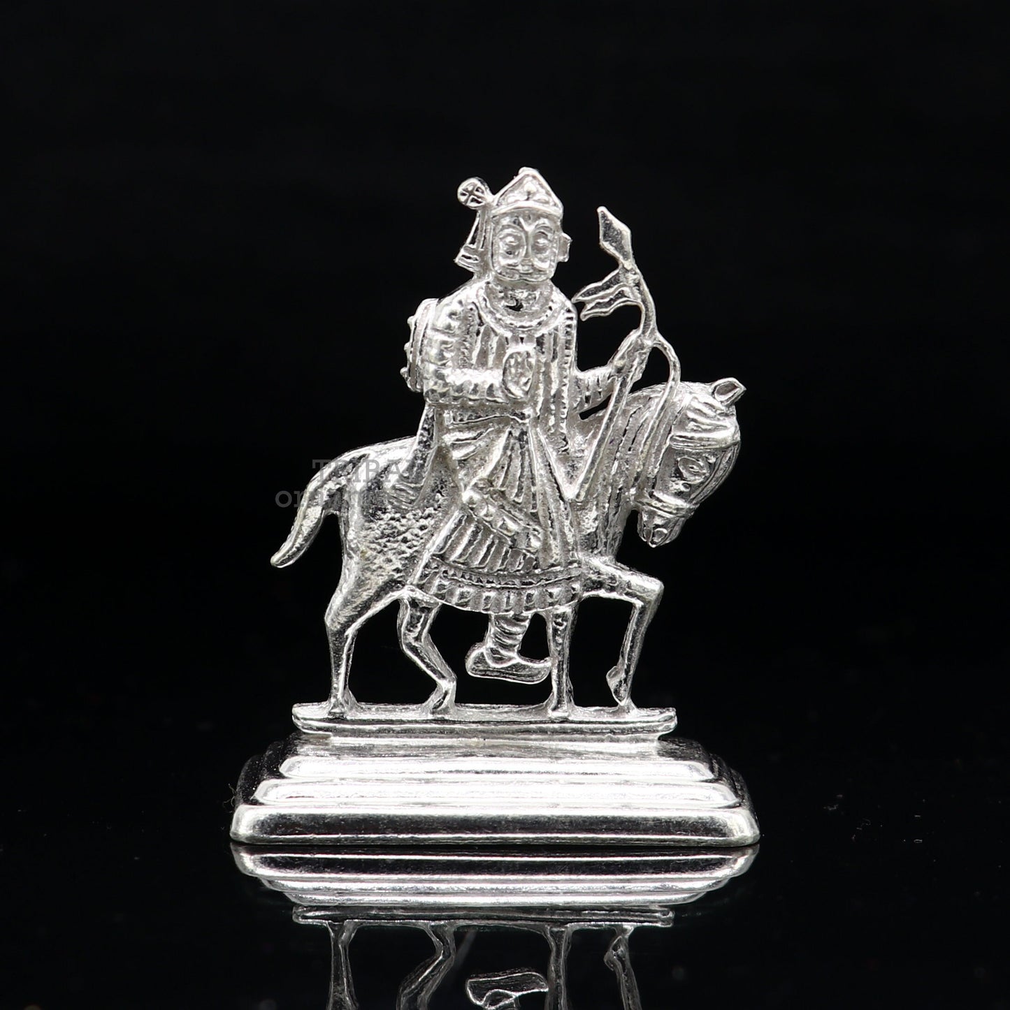 solid sterling silver handmade Tribal deity lord Ramdevji runicha best home or vehicle silver article statue su737 - TRIBAL ORNAMENTS
