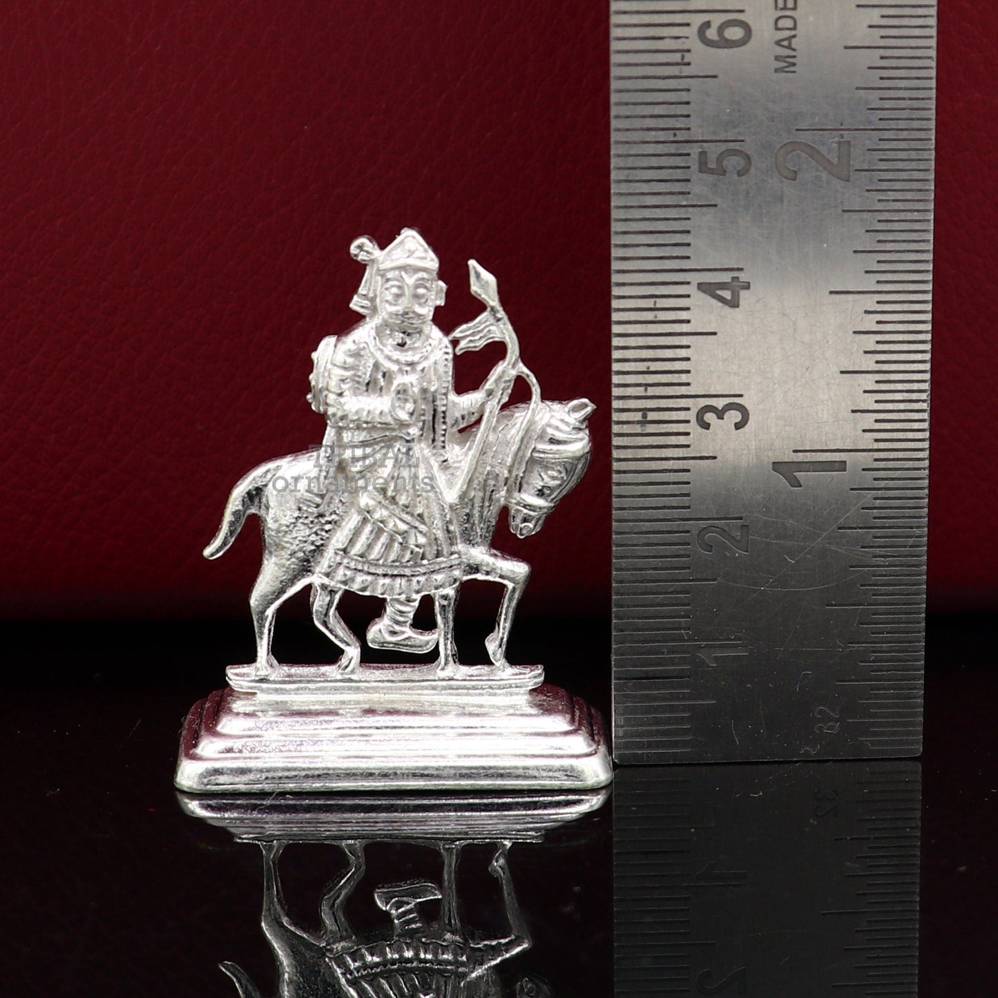 solid sterling silver handmade Tribal deity lord Ramdevji runicha best home or vehicle silver article statue su737 - TRIBAL ORNAMENTS