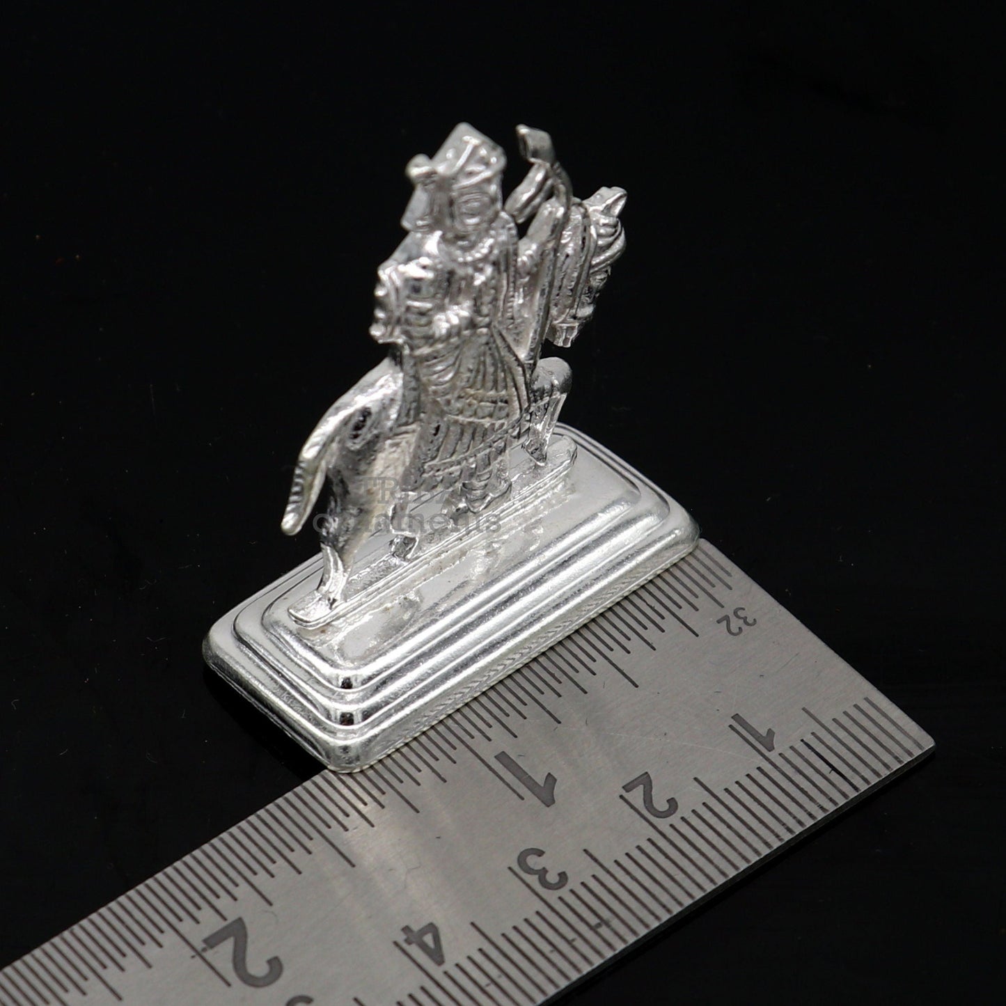 solid sterling silver handmade Tribal deity lord Ramdevji runicha best home or vehicle silver article statue su737 - TRIBAL ORNAMENTS