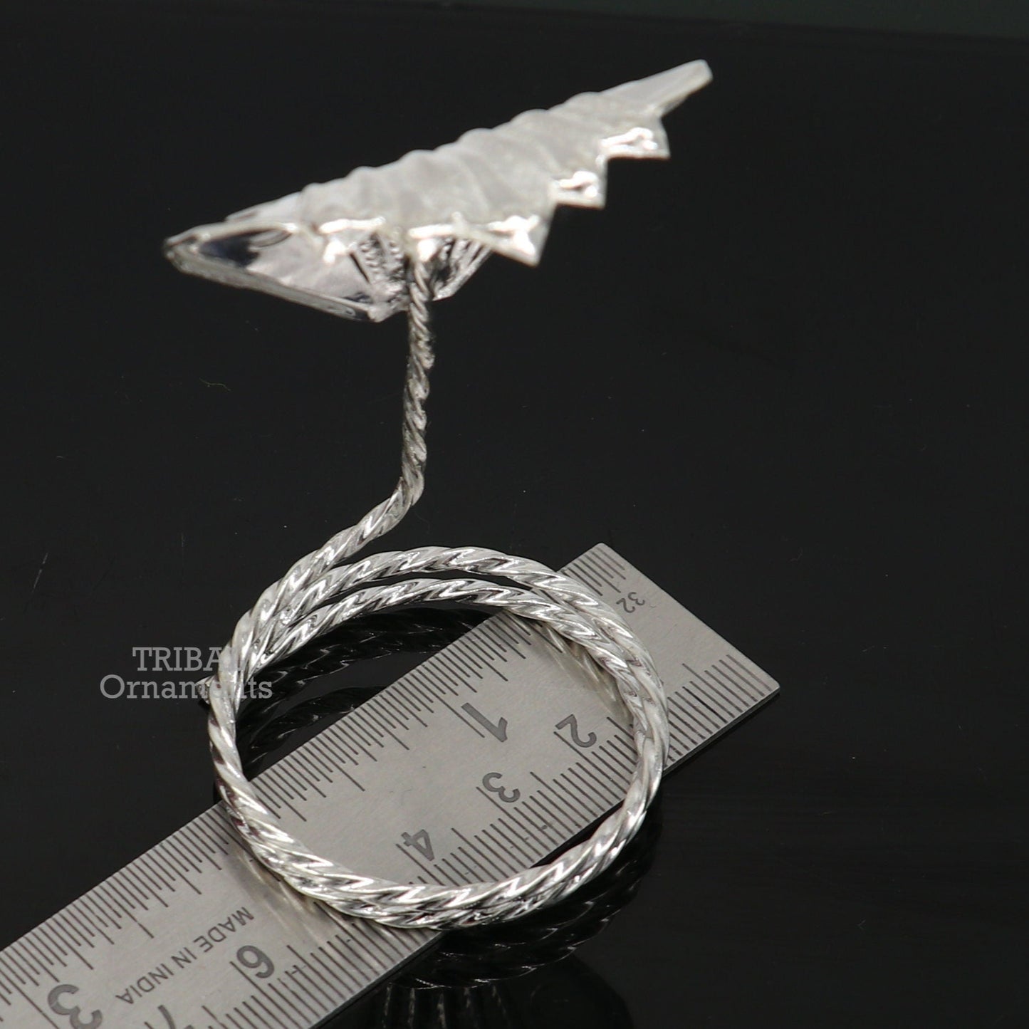Solid silver handmade Divine Sheshnag mini panchmukhi snake or shiva snake for puja or worshipping, solid Diwali puja article su740 - TRIBAL ORNAMENTS