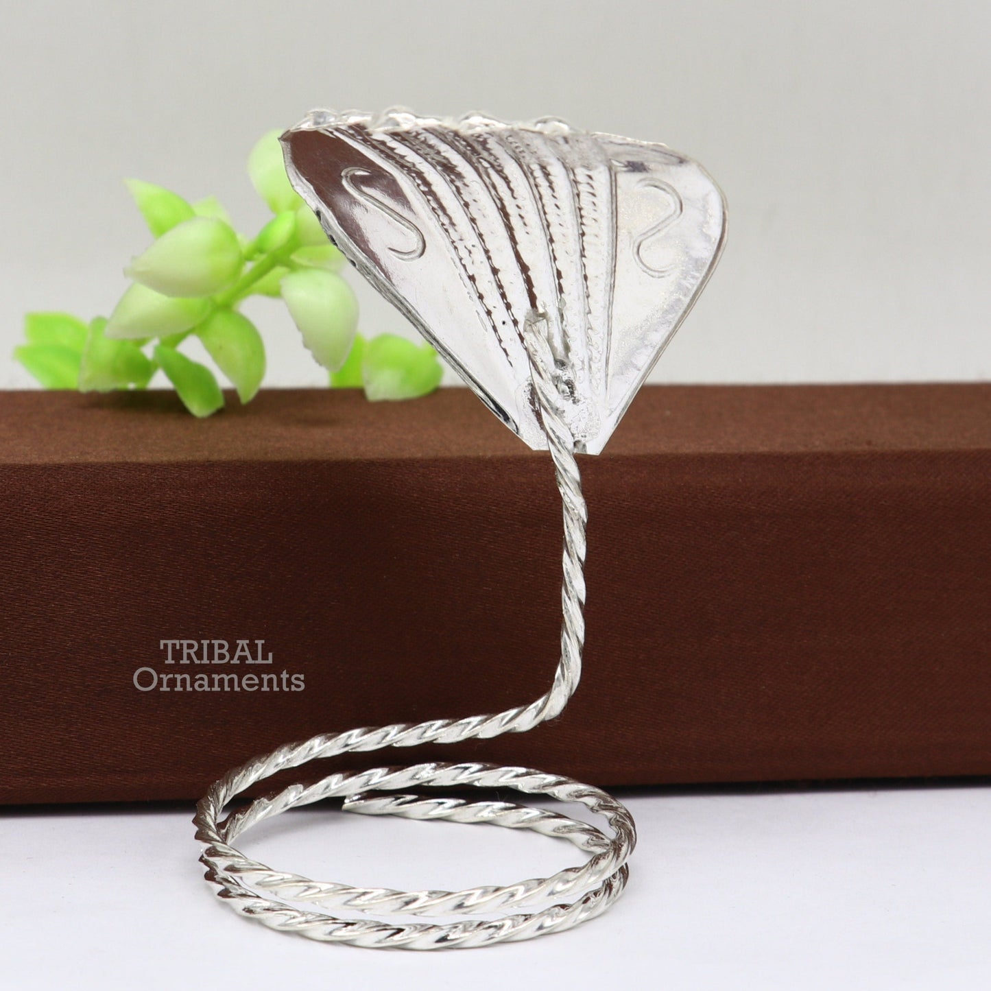 Solid silver handmade Divine Sheshnag mini panchmukhi snake or shiva snake for puja or worshipping, solid Diwali puja article su740 - TRIBAL ORNAMENTS