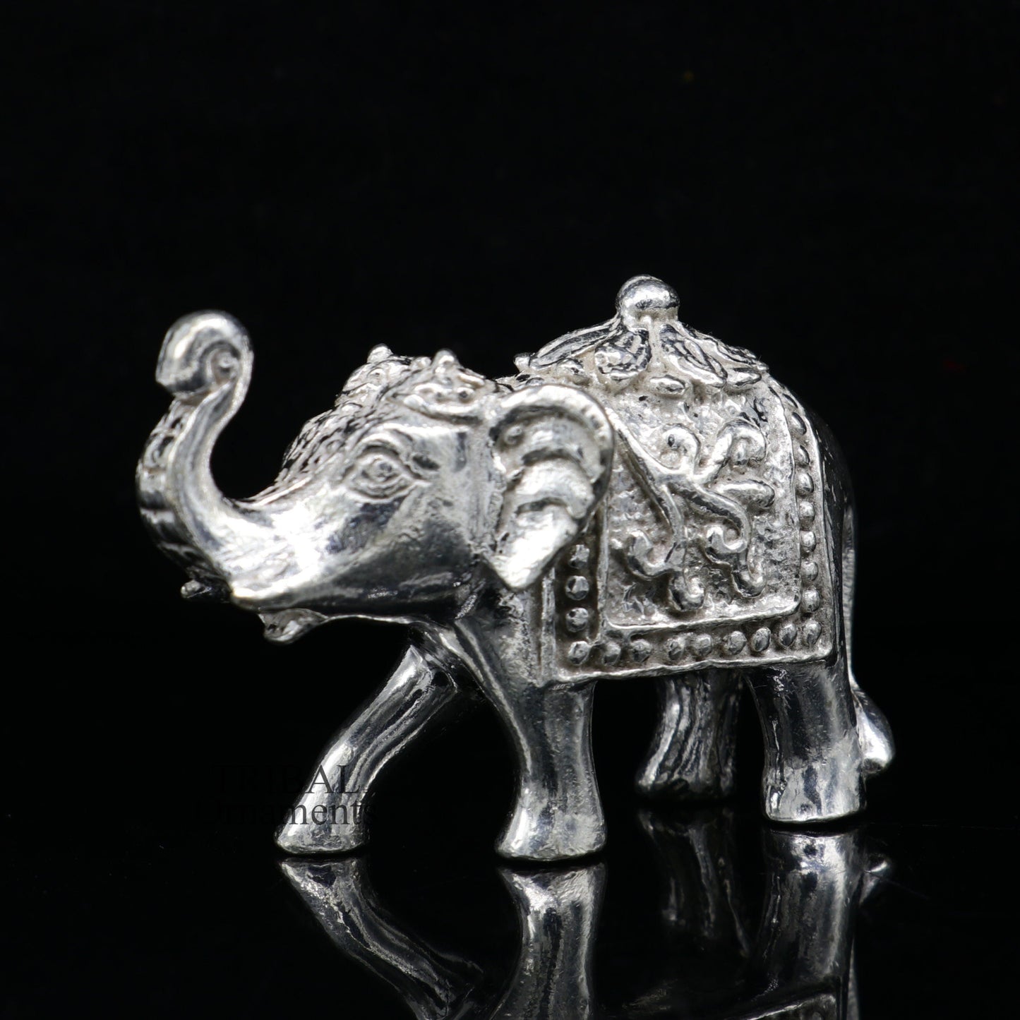 Divine 925 sterling silver handmade work small elephant for home temple for wealth and prosperity art501 - TRIBAL ORNAMENTS