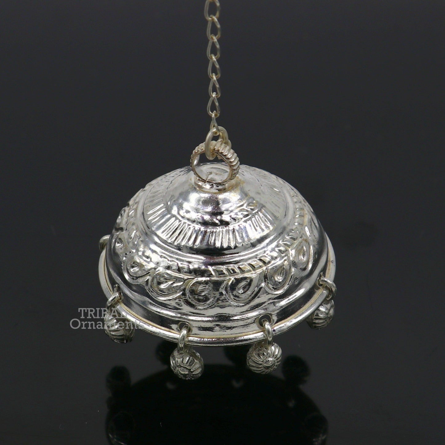Solid Silver chhatar or chhatra, silver umbrella god temple art, Gorgeous hand craved Solid silver temple article, temple utensils su750 - TRIBAL ORNAMENTS