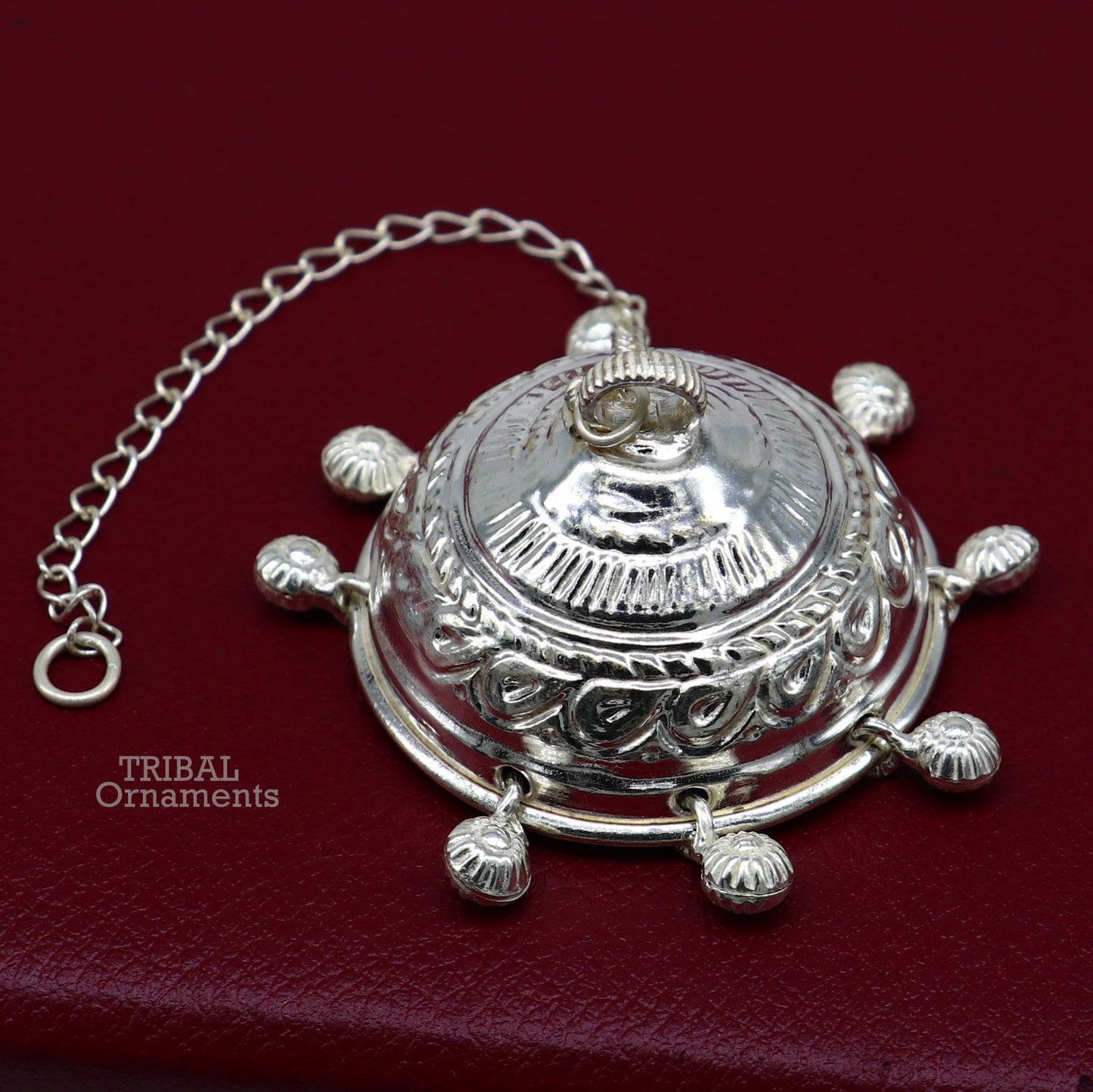Solid Silver chhatar or chhatra, silver umbrella god temple art, Gorgeous hand craved Solid silver temple article, temple utensils su750 - TRIBAL ORNAMENTS