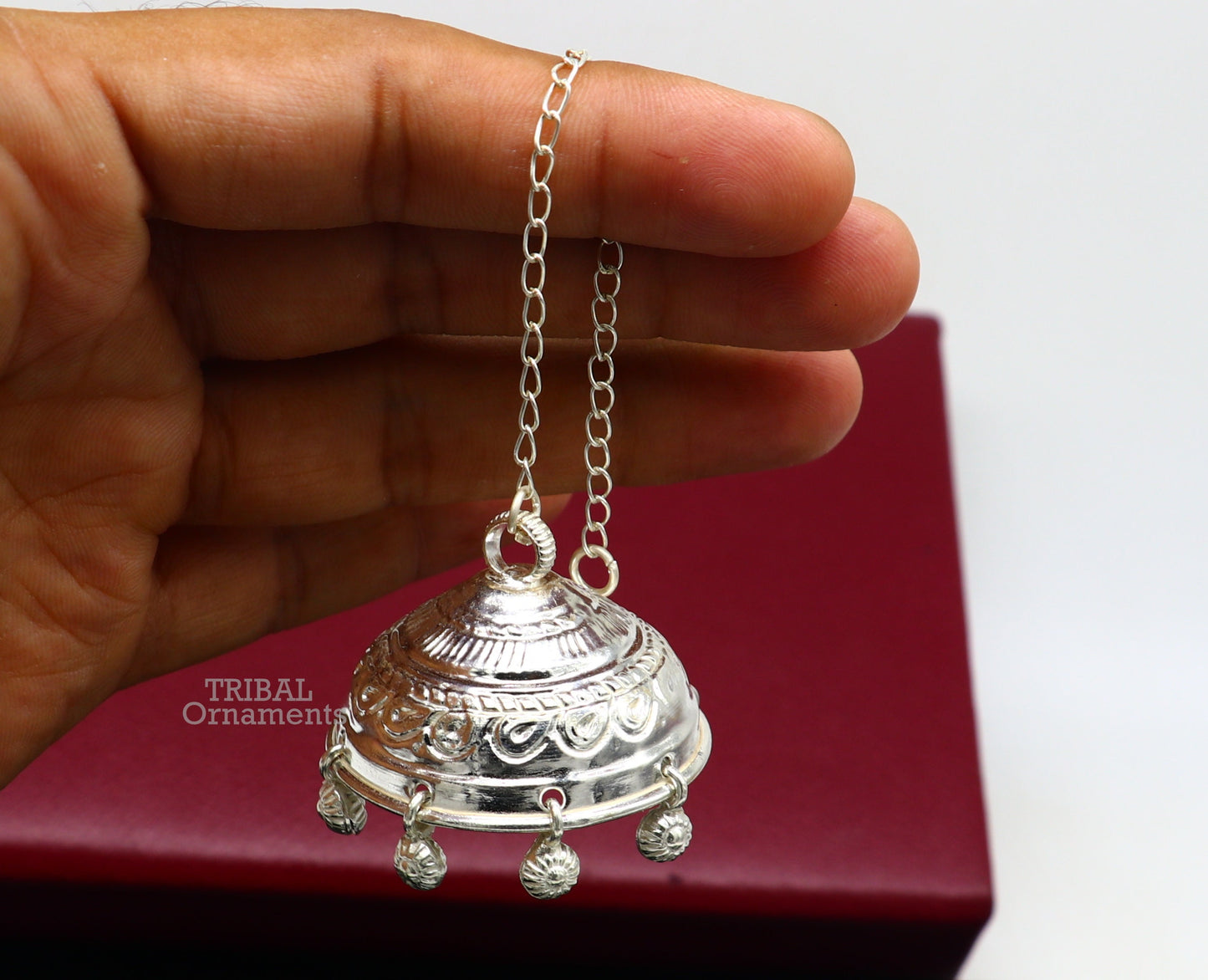 Solid Silver chhatar or chhatra, silver umbrella god temple art, Gorgeous hand craved Solid silver temple article, temple utensils su750 - TRIBAL ORNAMENTS
