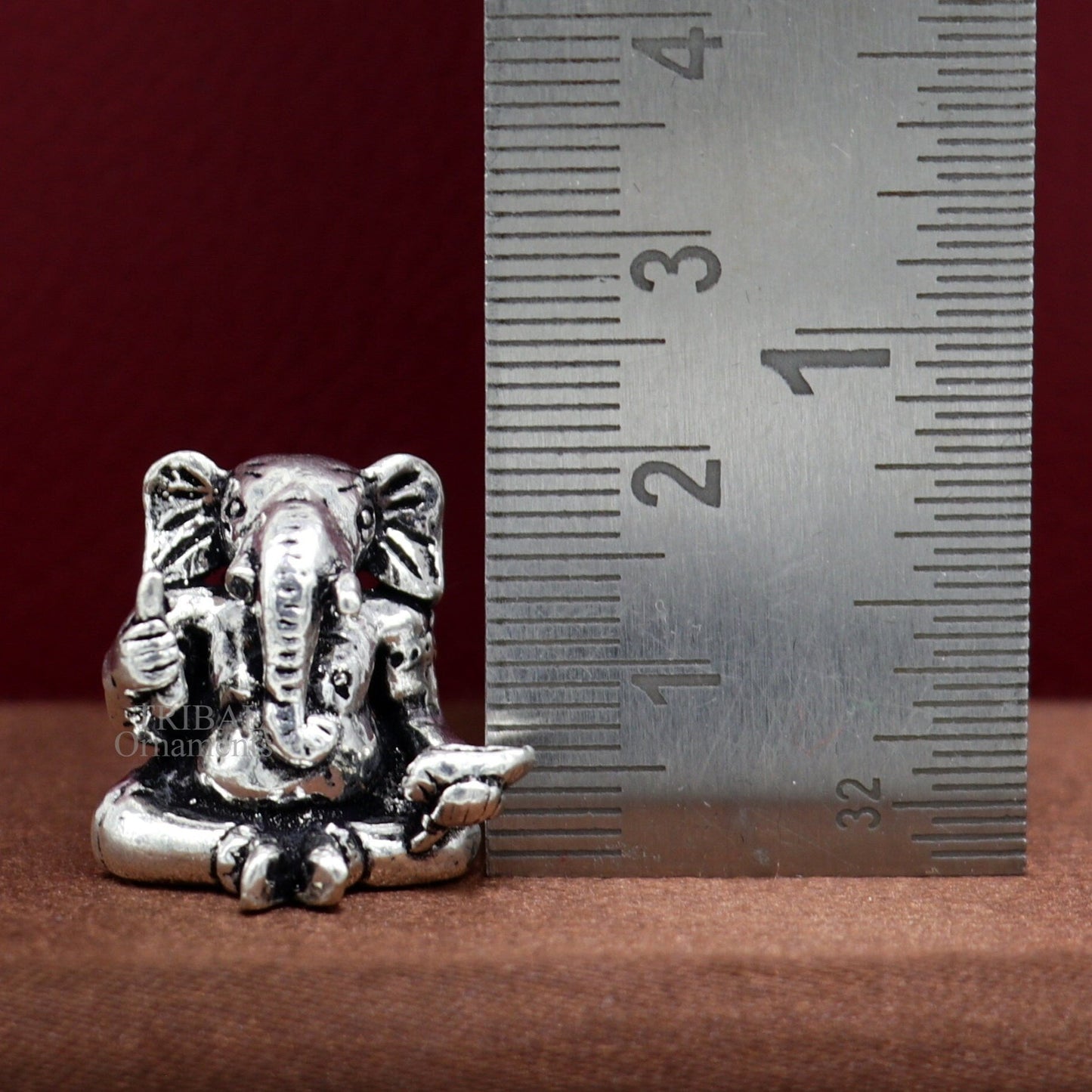 Exclusive stylish design 925 Sterling silver solid little Ganesha statue art, best puja figurine for home temple or your car, art511 - TRIBAL ORNAMENTS