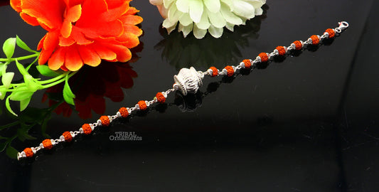 925 sterling silver handmade vintage style Rakhi bracelet amazing Rudraksha bracelet, use as daily use jewelry rk224 - TRIBAL ORNAMENTS