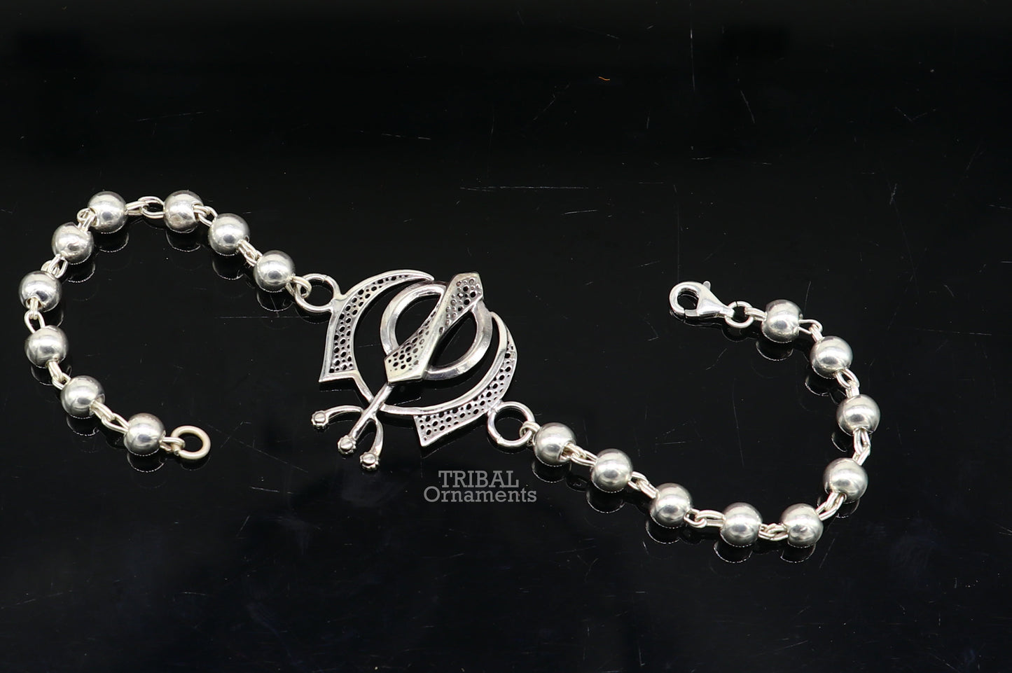 925 Sterling silver divine Waheguru Khalsa Rakhi bracelet best gift for your brother's for special personalized gifing rk240 - TRIBAL ORNAMENTS