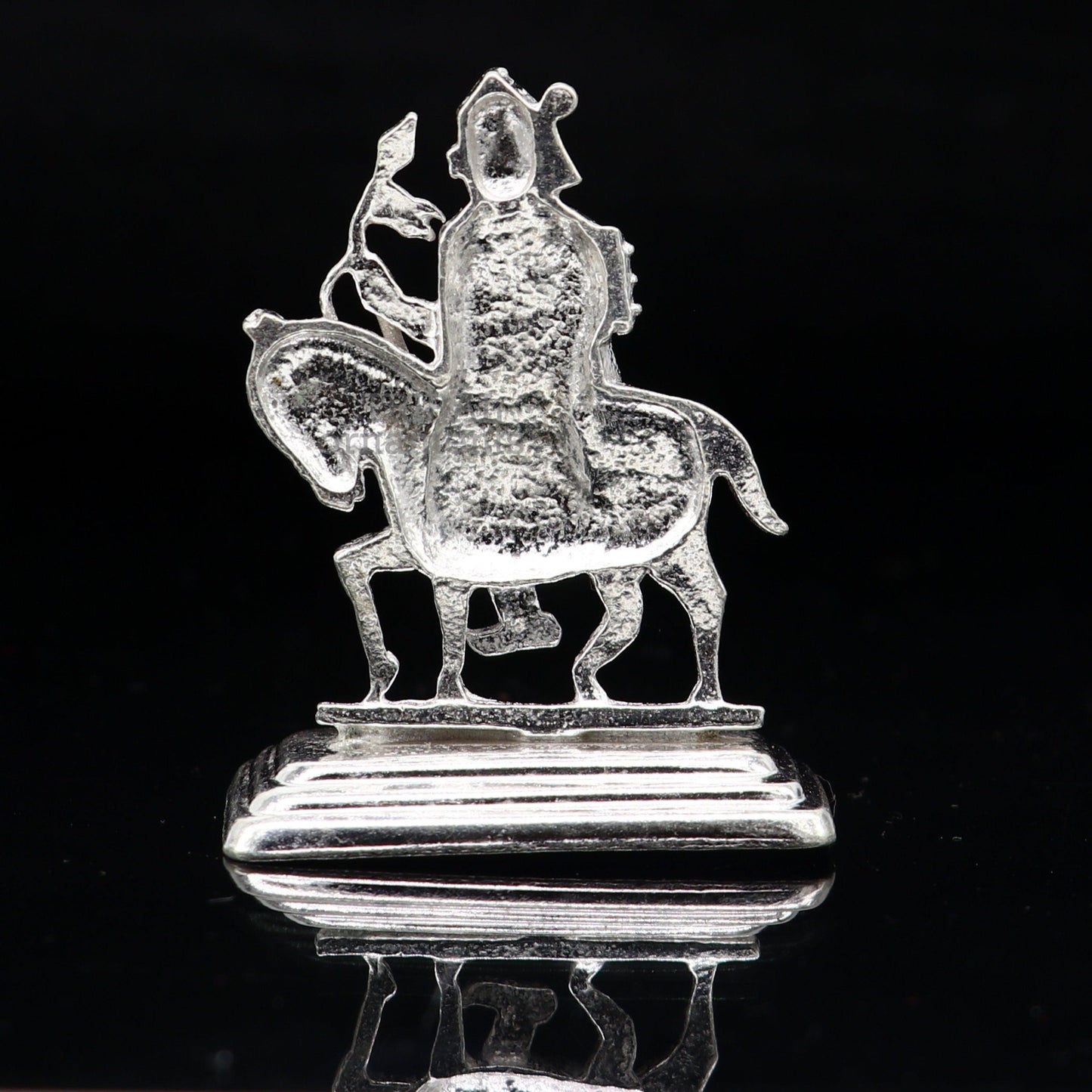 solid sterling silver handmade Tribal deity lord Ramdevji runicha best home or vehicle silver article statue su737 - TRIBAL ORNAMENTS