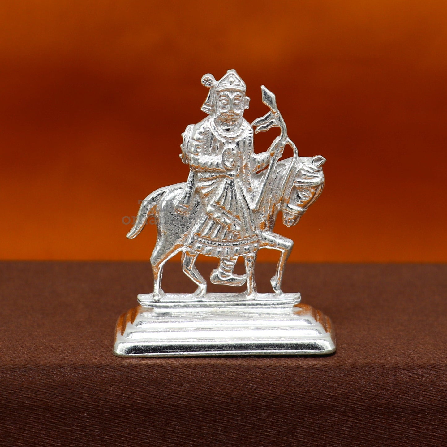 solid sterling silver handmade Tribal deity lord Ramdevji runicha best home or vehicle silver article statue su737 - TRIBAL ORNAMENTS