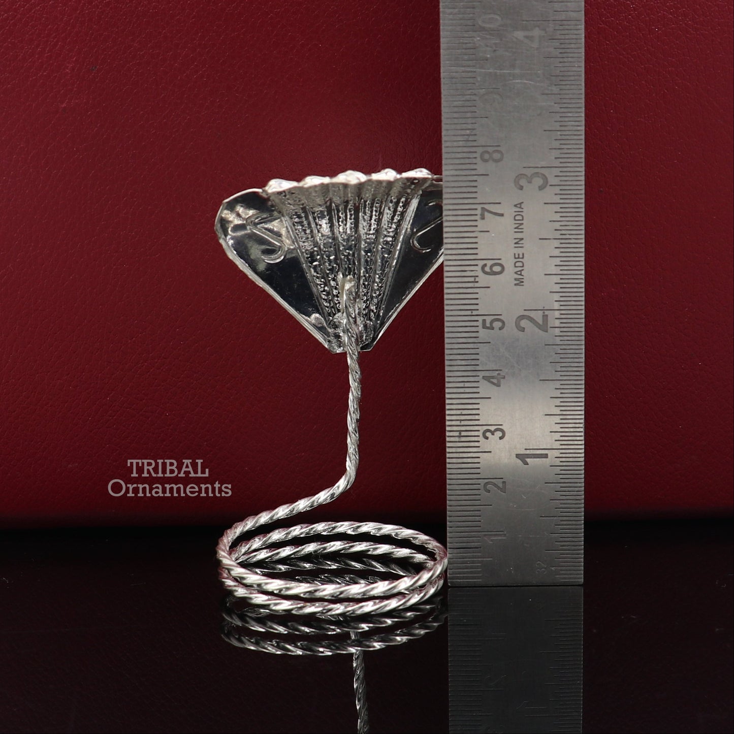 Solid silver handmade Divine Sheshnag mini panchmukhi snake or shiva snake for puja or worshipping, solid Diwali puja article su740 - TRIBAL ORNAMENTS