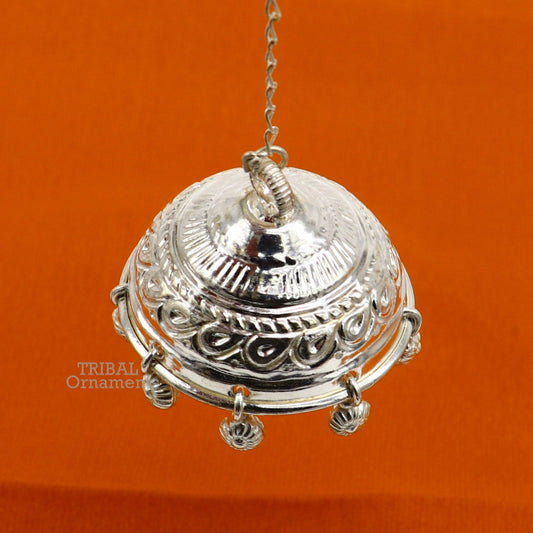 Solid Silver chhatar or chhatra, silver umbrella god temple art, Gorgeous hand craved Solid silver temple article, temple utensils su750 - TRIBAL ORNAMENTS