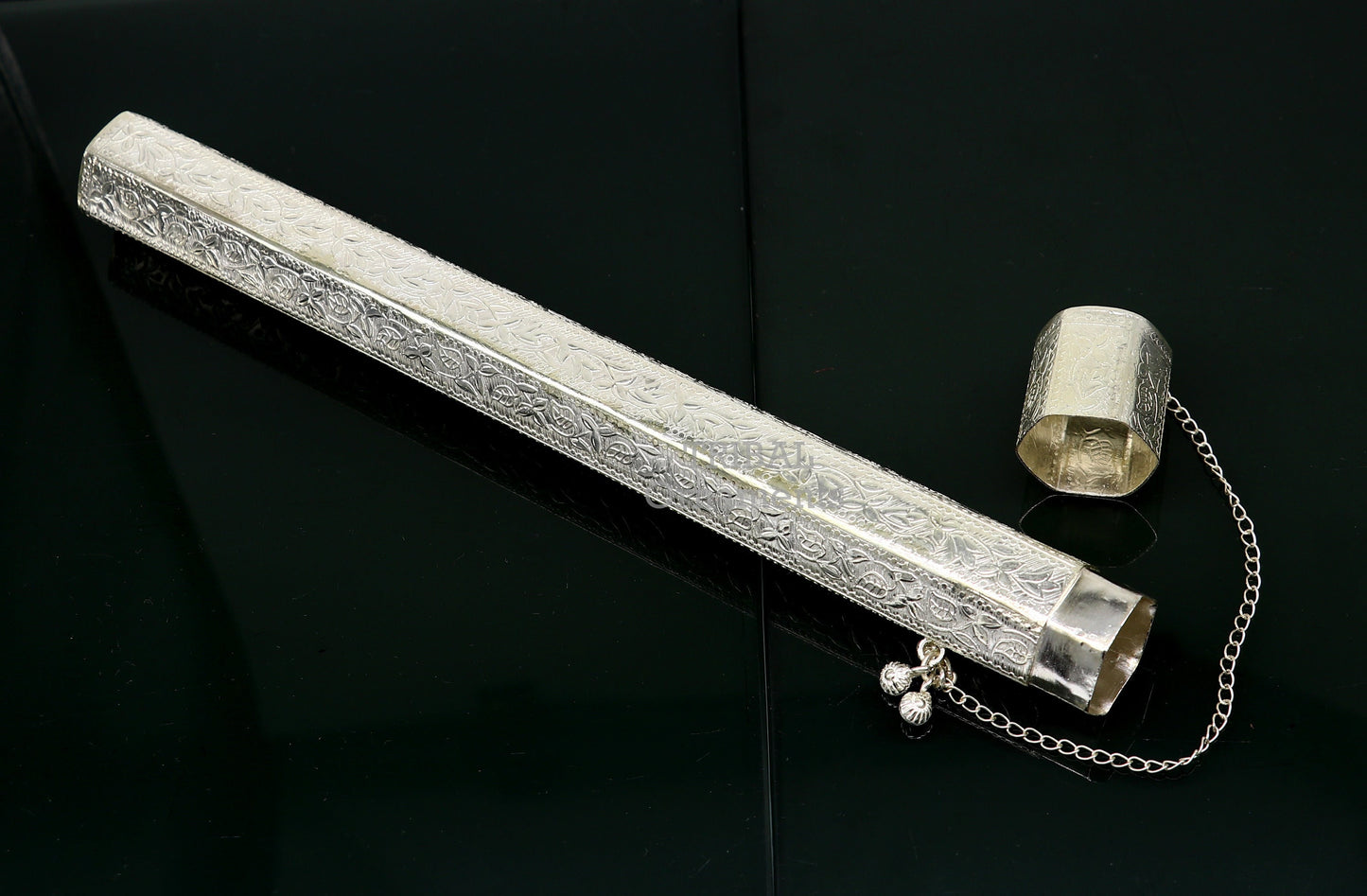 10" Vintage design handmade solid silver incense sticks box holder, Agarbatti box trinket box fabulous royal puja temple article su757 - TRIBAL ORNAMENTS